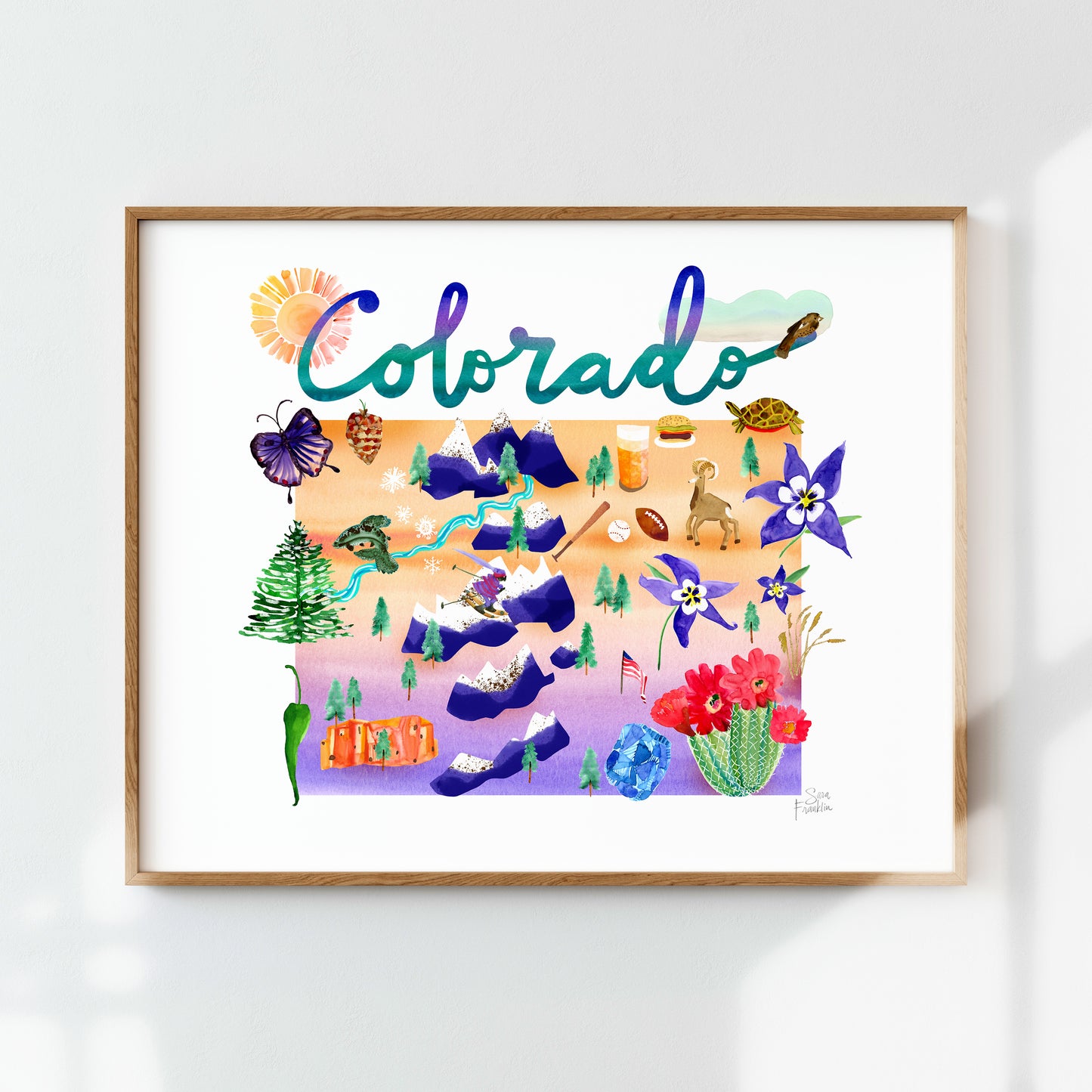a painting of a map of the state of colorado