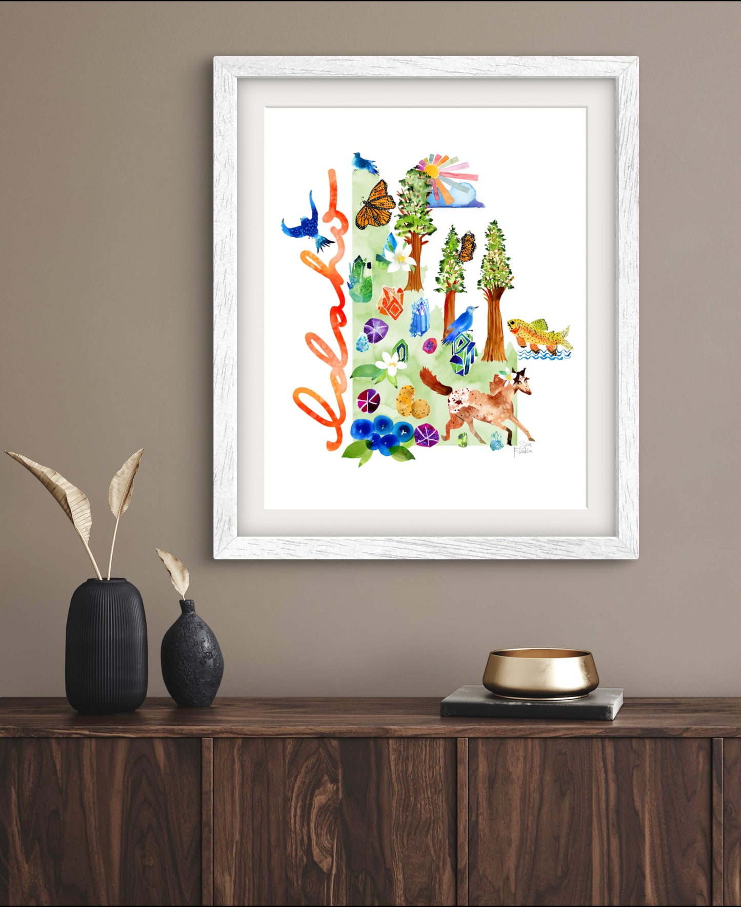 a picture of a painting hanging on a wall