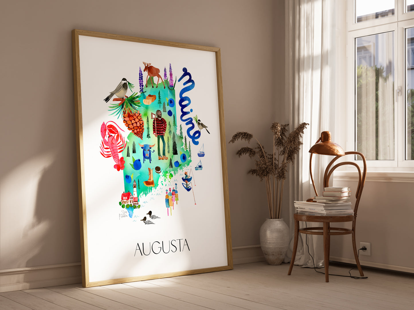a picture of a picture of a city in watercolor