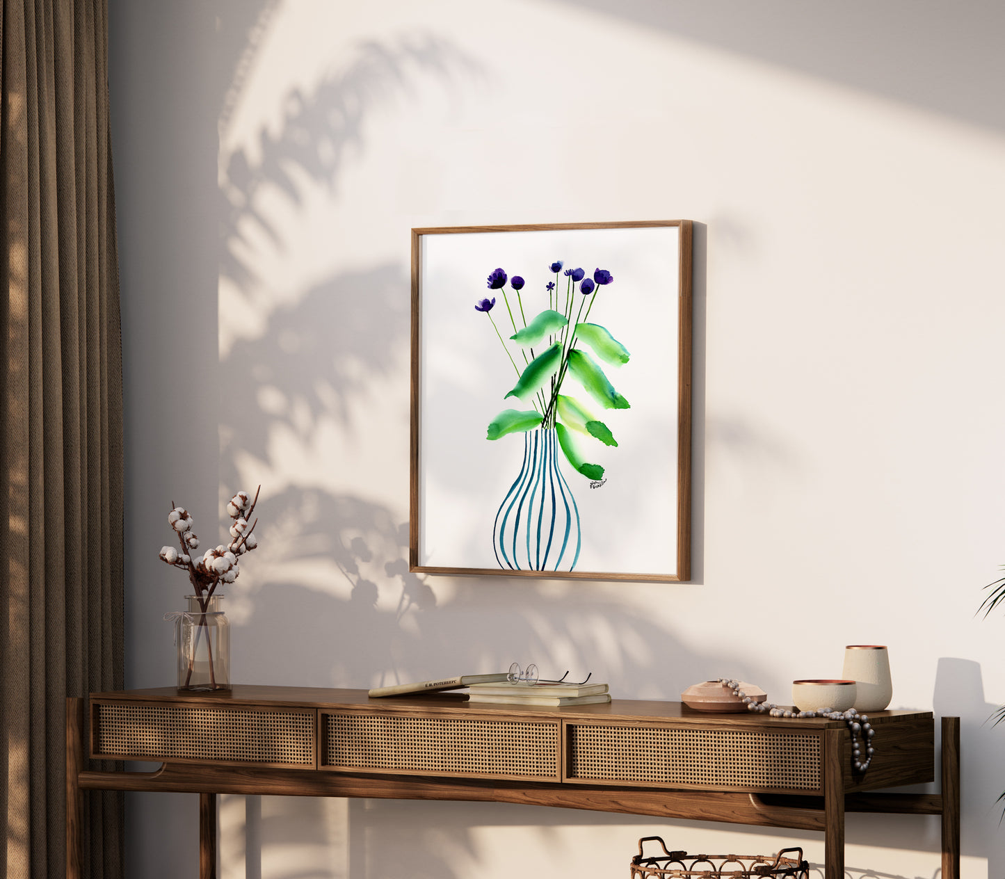 a picture of a vase with flowers on a table