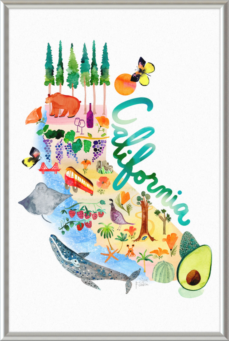 Framed California Map | State Map Art