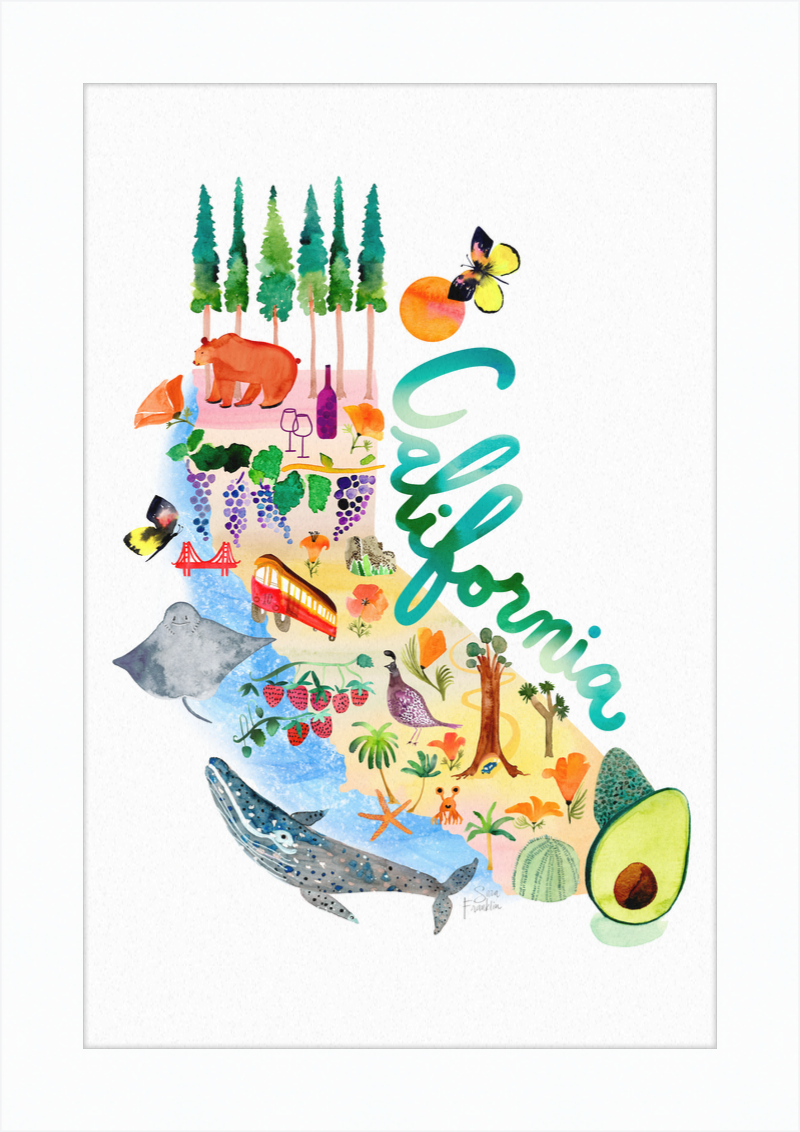 Framed California Map | State Map Art