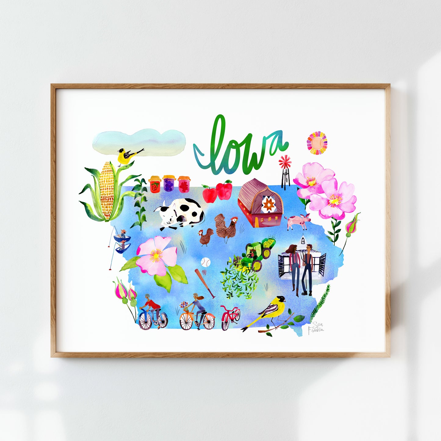 a painting of a map of the state of iowa