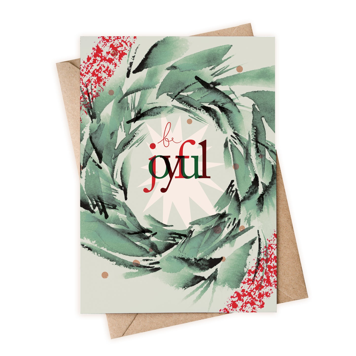 a card with the words joy on it