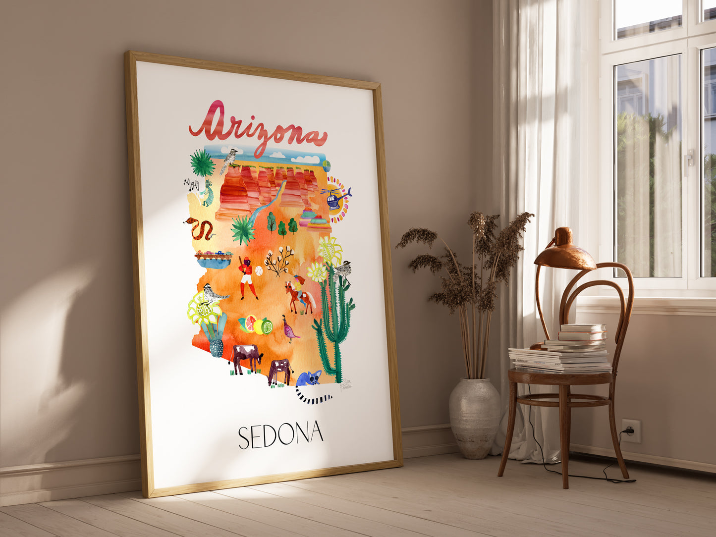 a picture of a map of the state of arizona