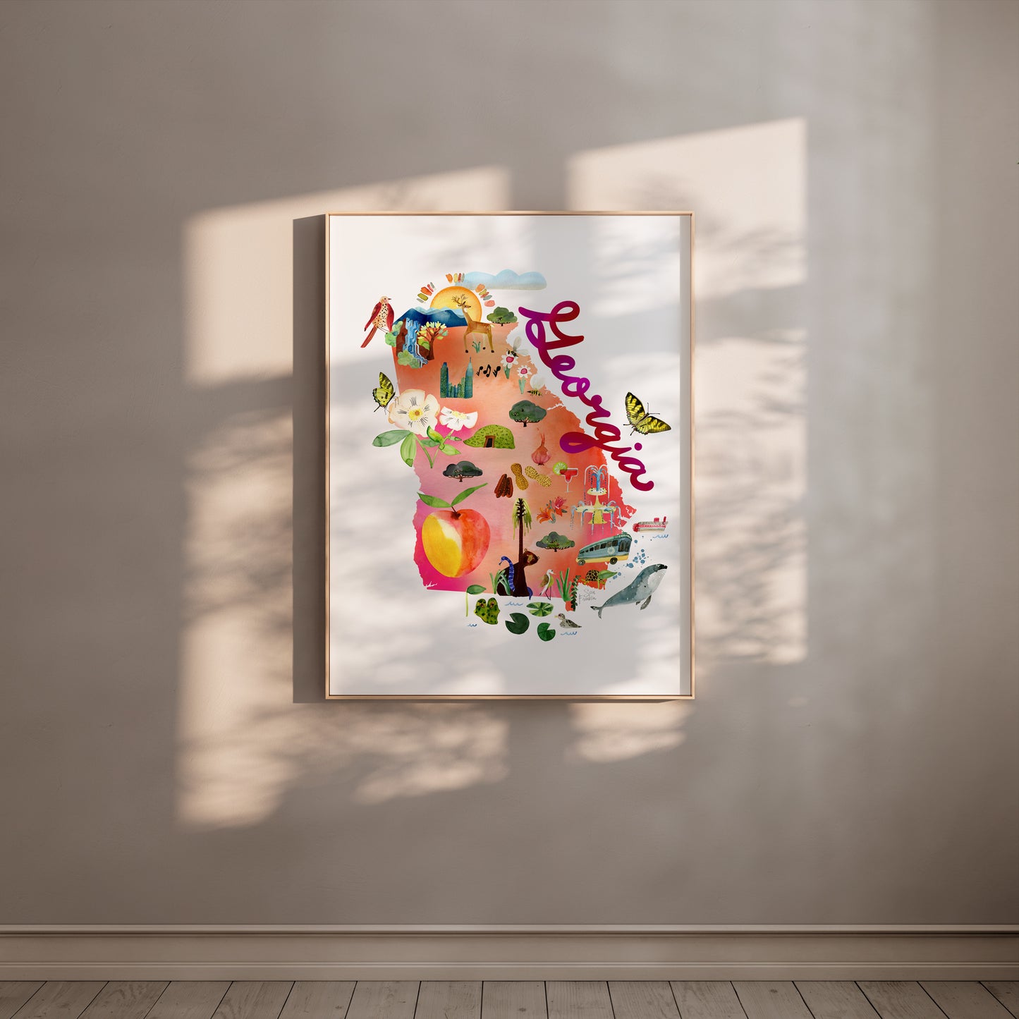a picture hanging on the wall of a room