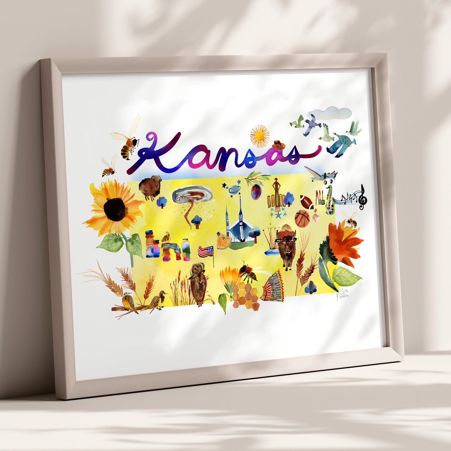 a picture of a picture of kansas on a wall