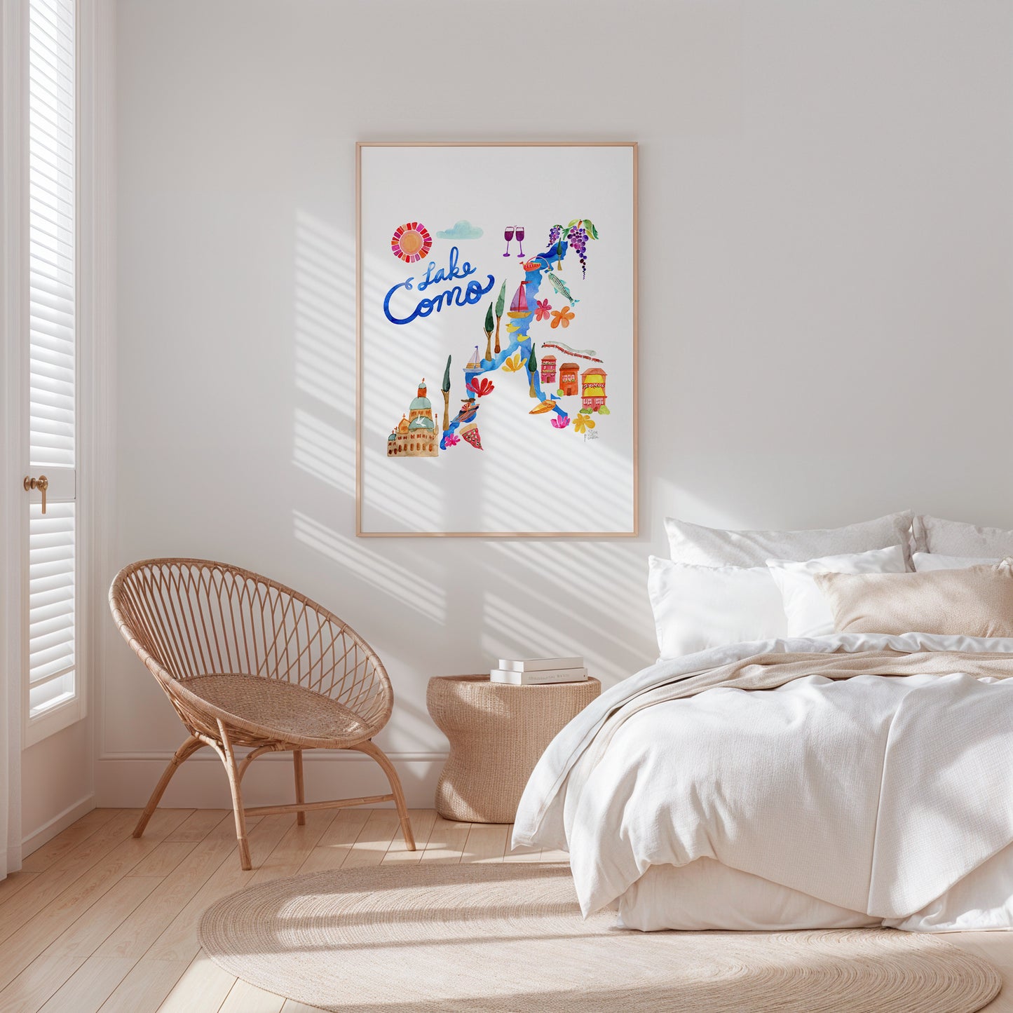 a bedroom with a bed and a chair