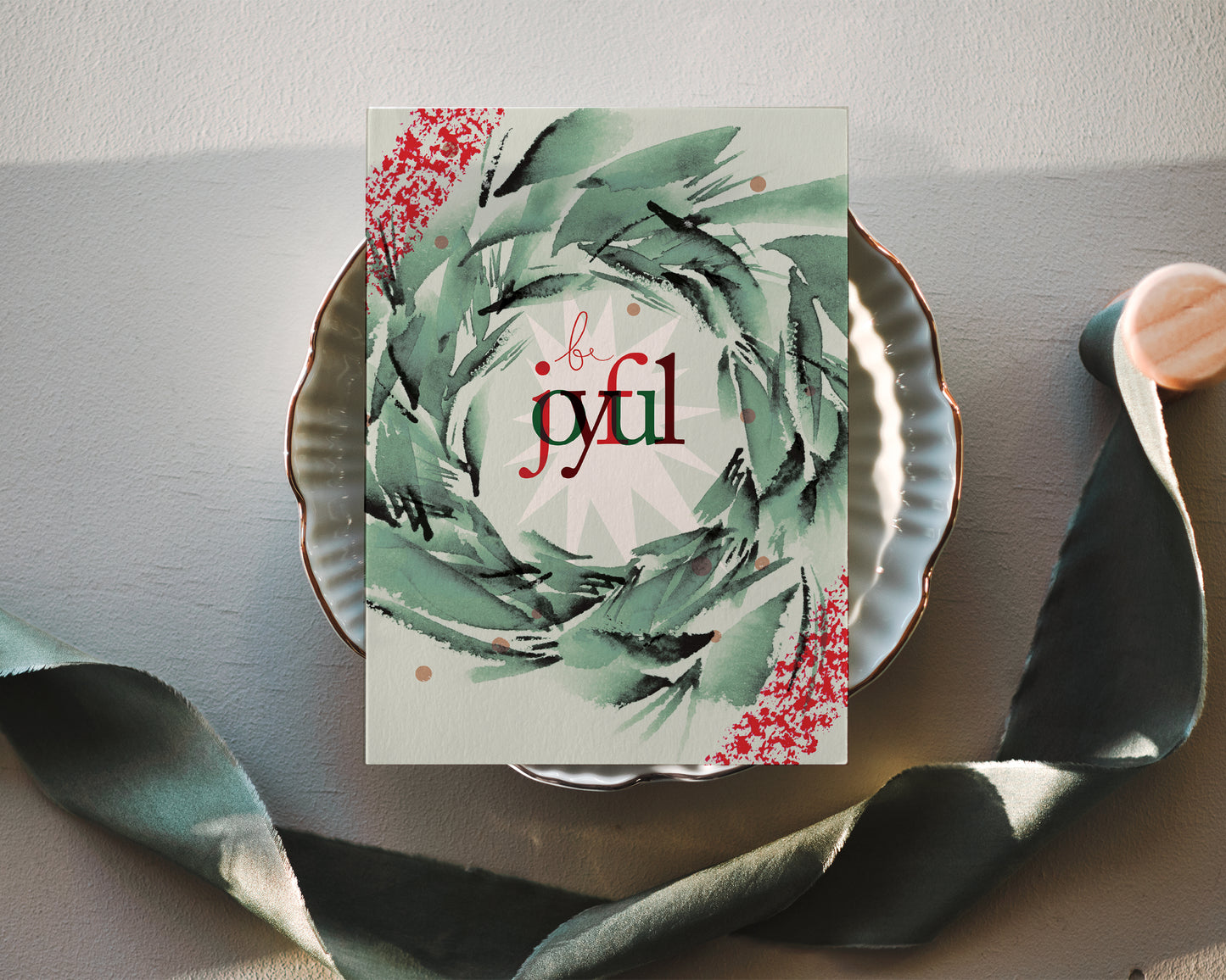 a plate with a card on top of it
