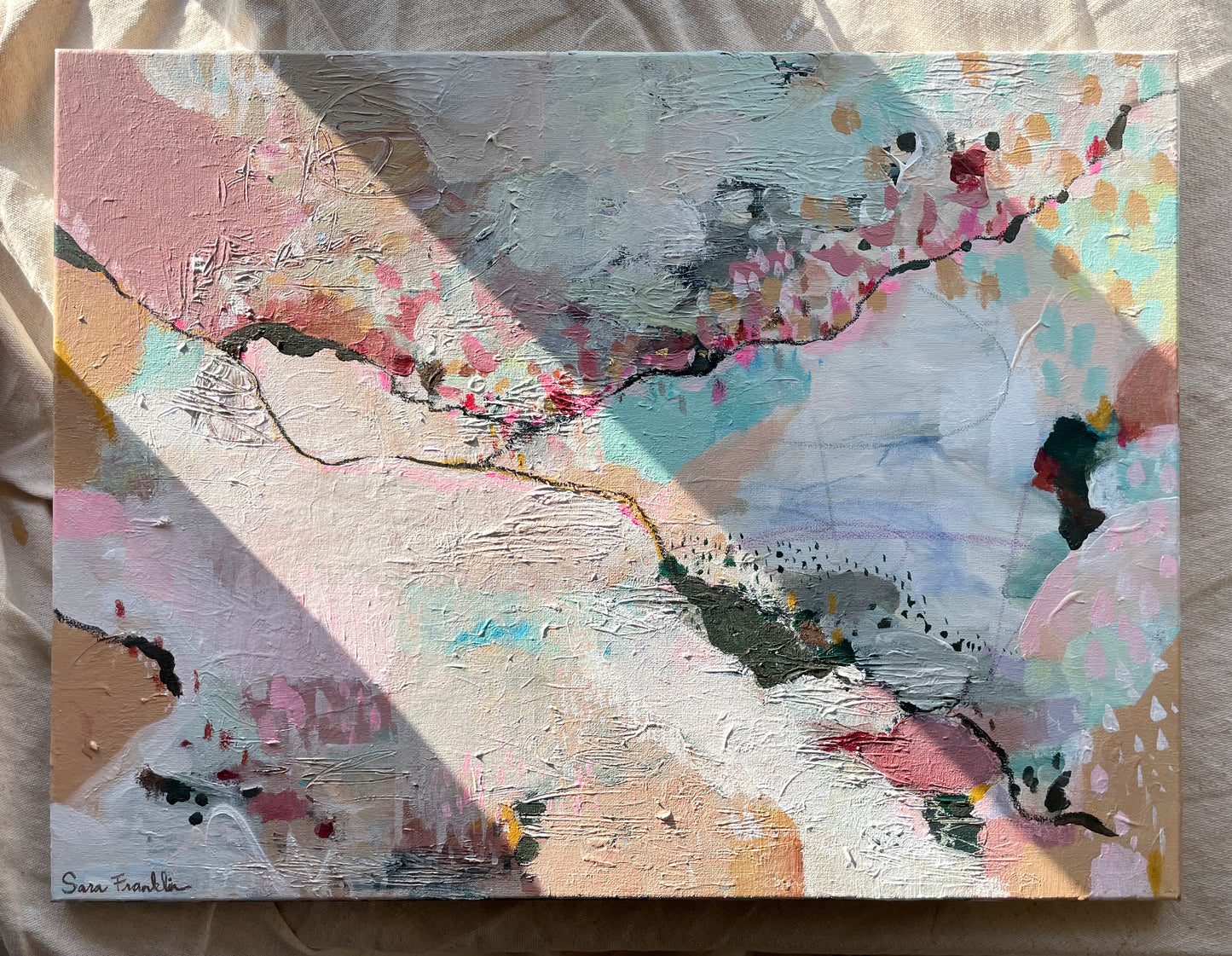 abstract landscape artwork acrylic on canvas