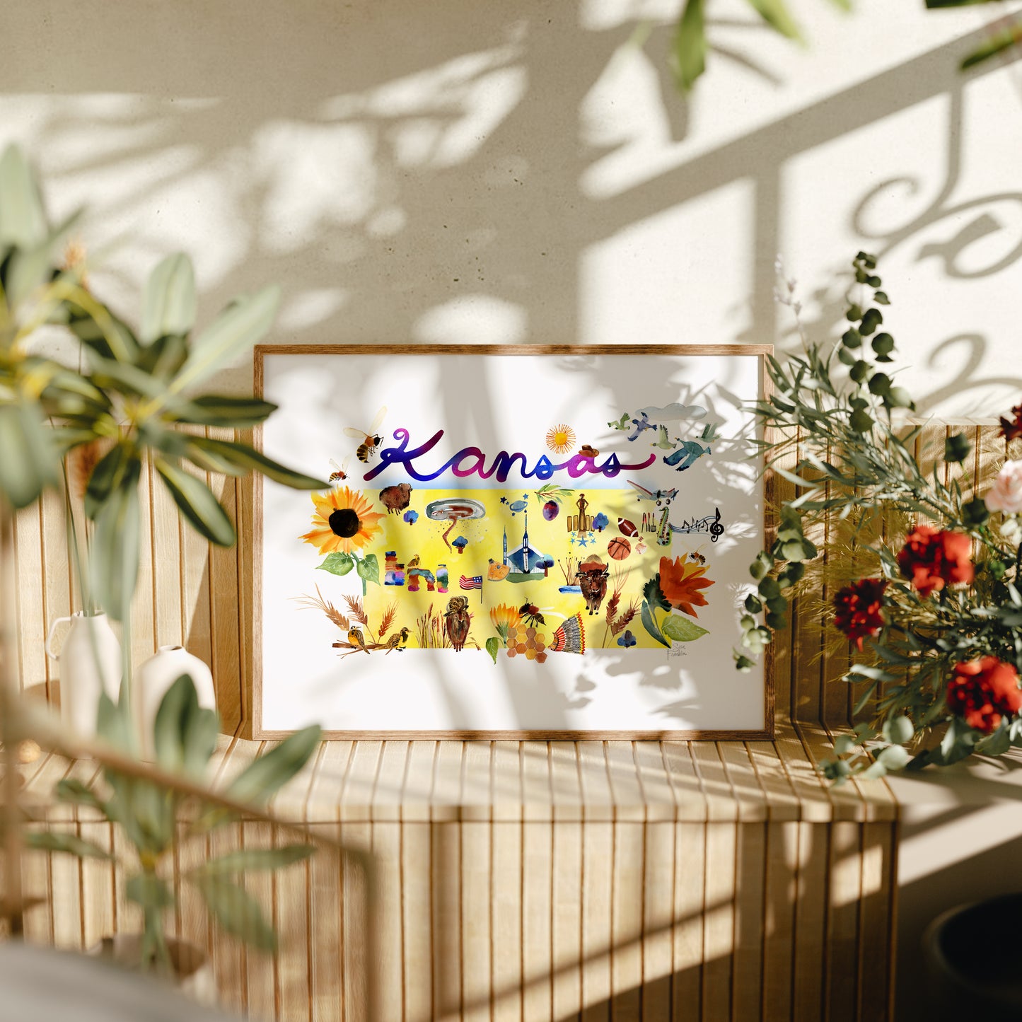 a picture of some flowers on a table