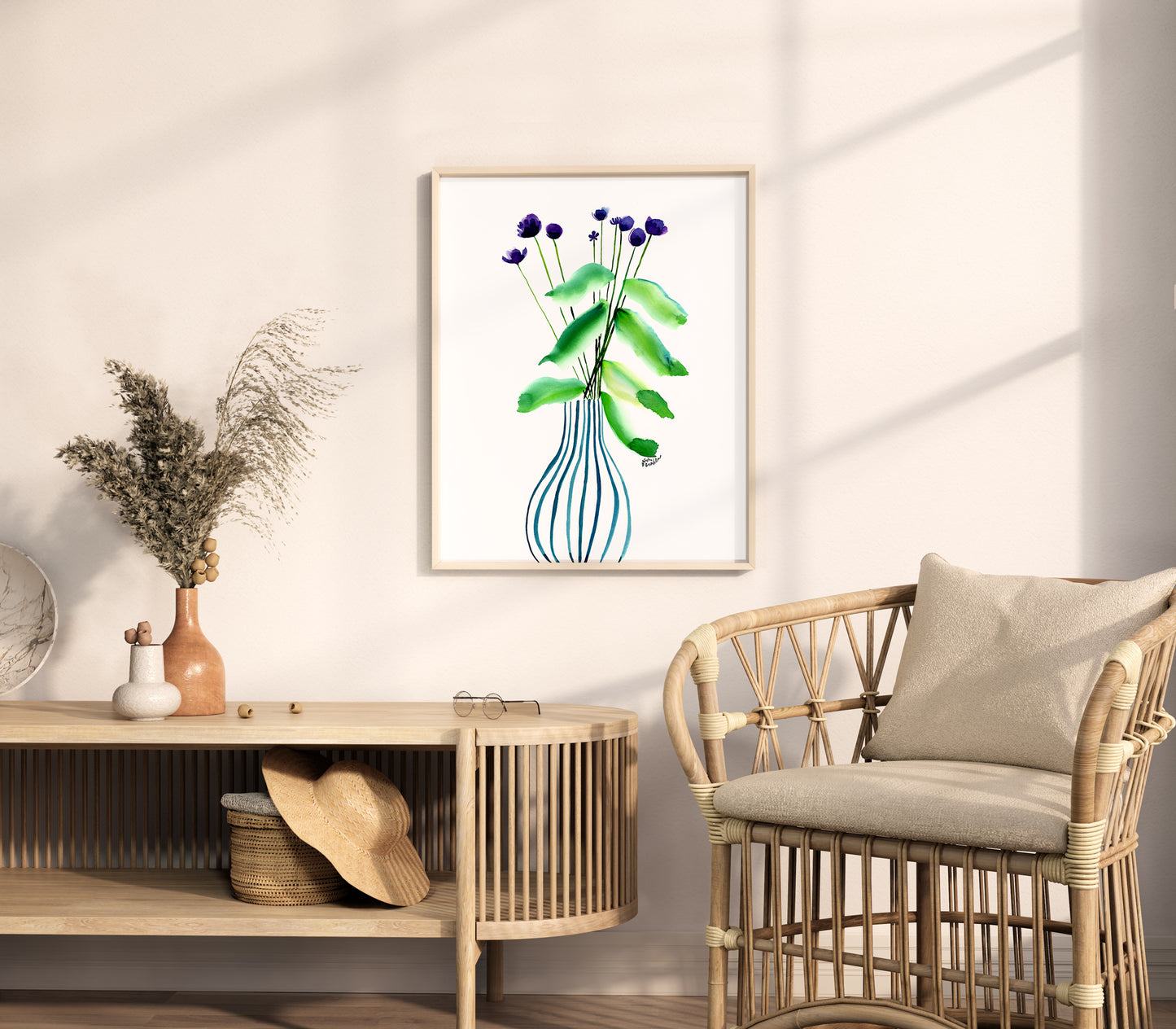 a picture of a vase with flowers on a table