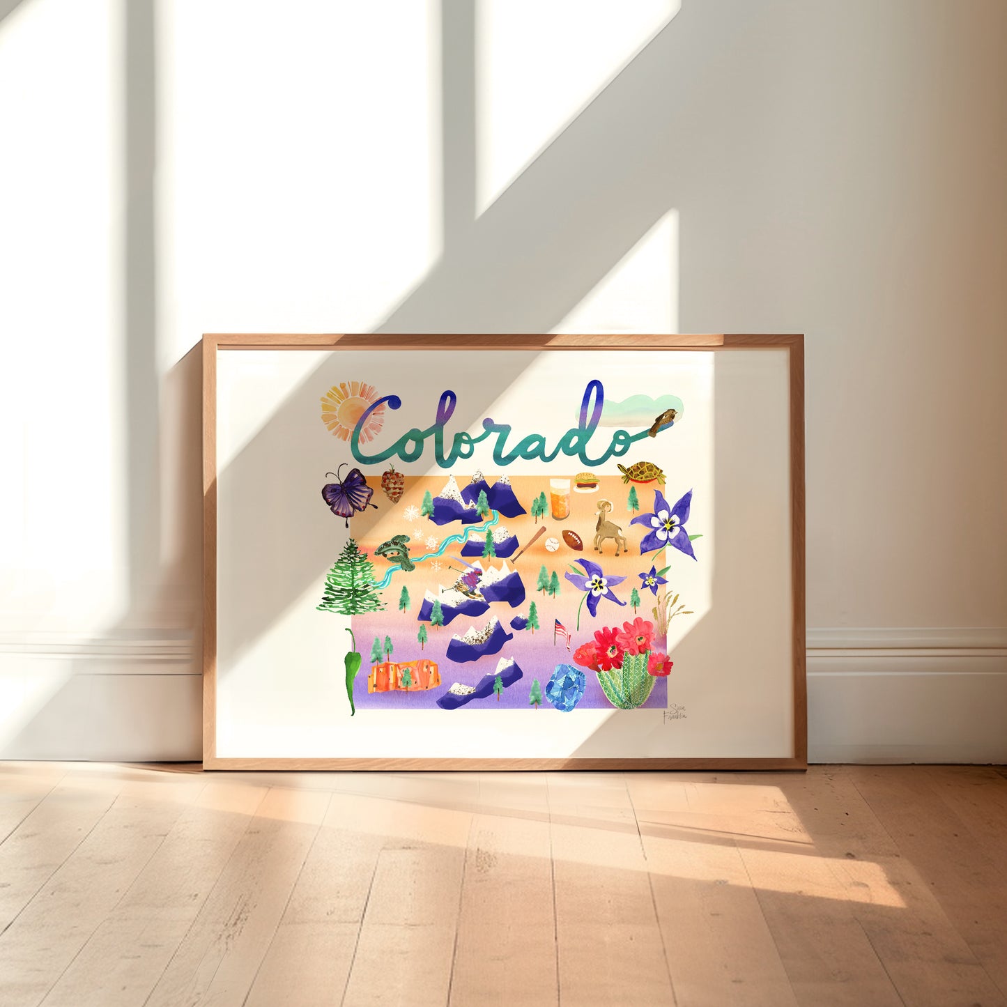 a picture frame with a picture of colorado on it