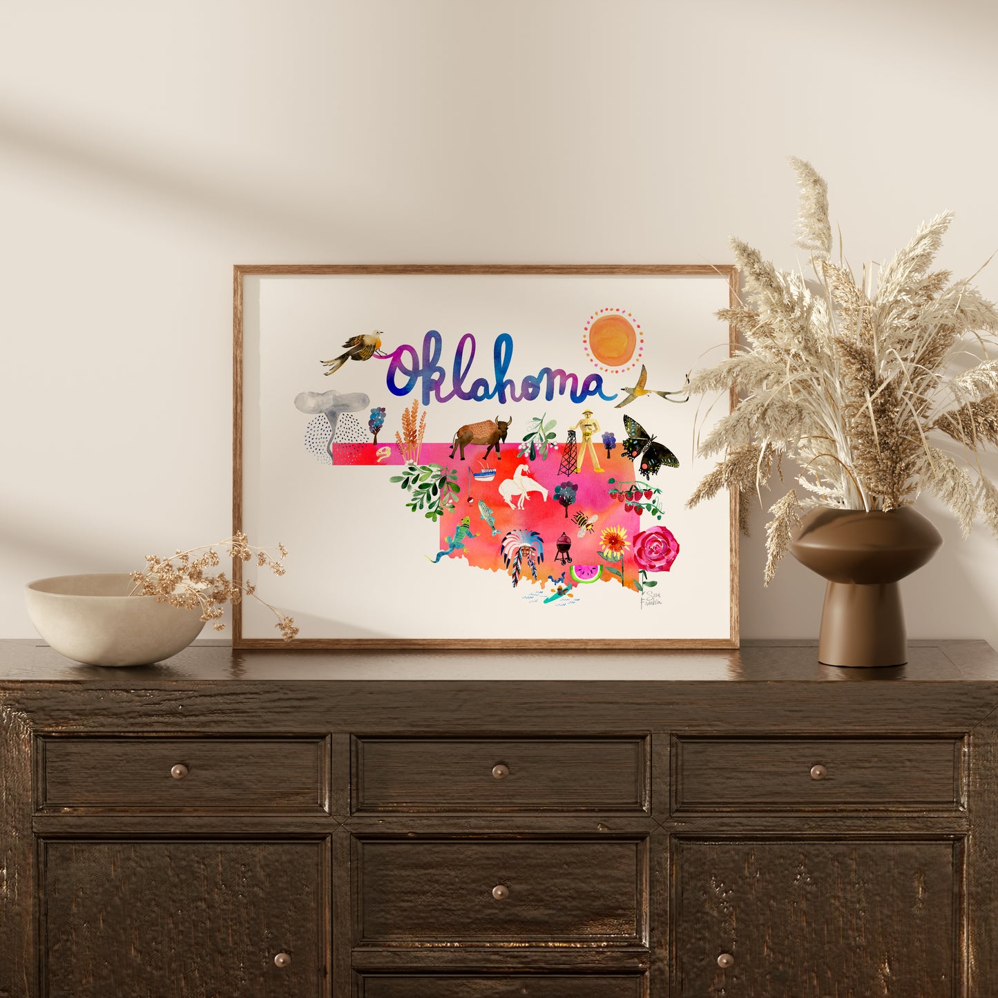 a picture of the state of texas with flowers