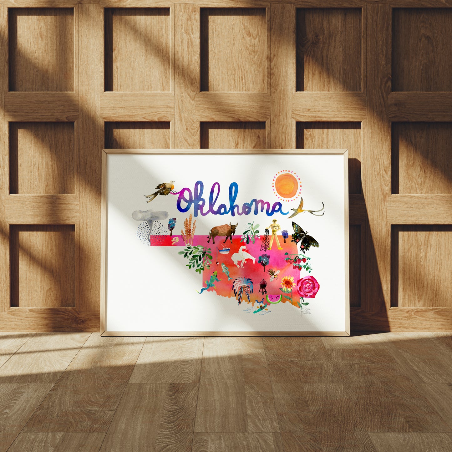 a picture of a state with the name of the state of oklahoma