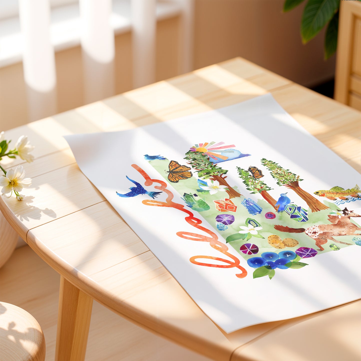 a picture of a painting on a table