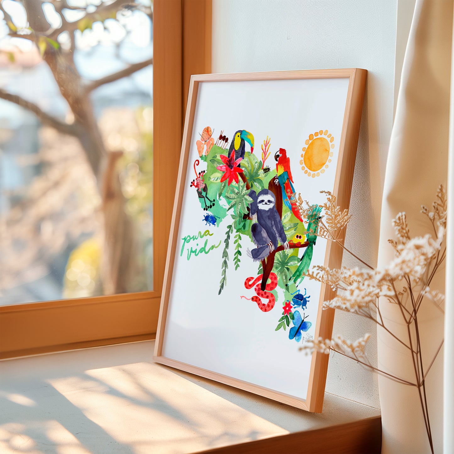 a picture of a bird on a window sill