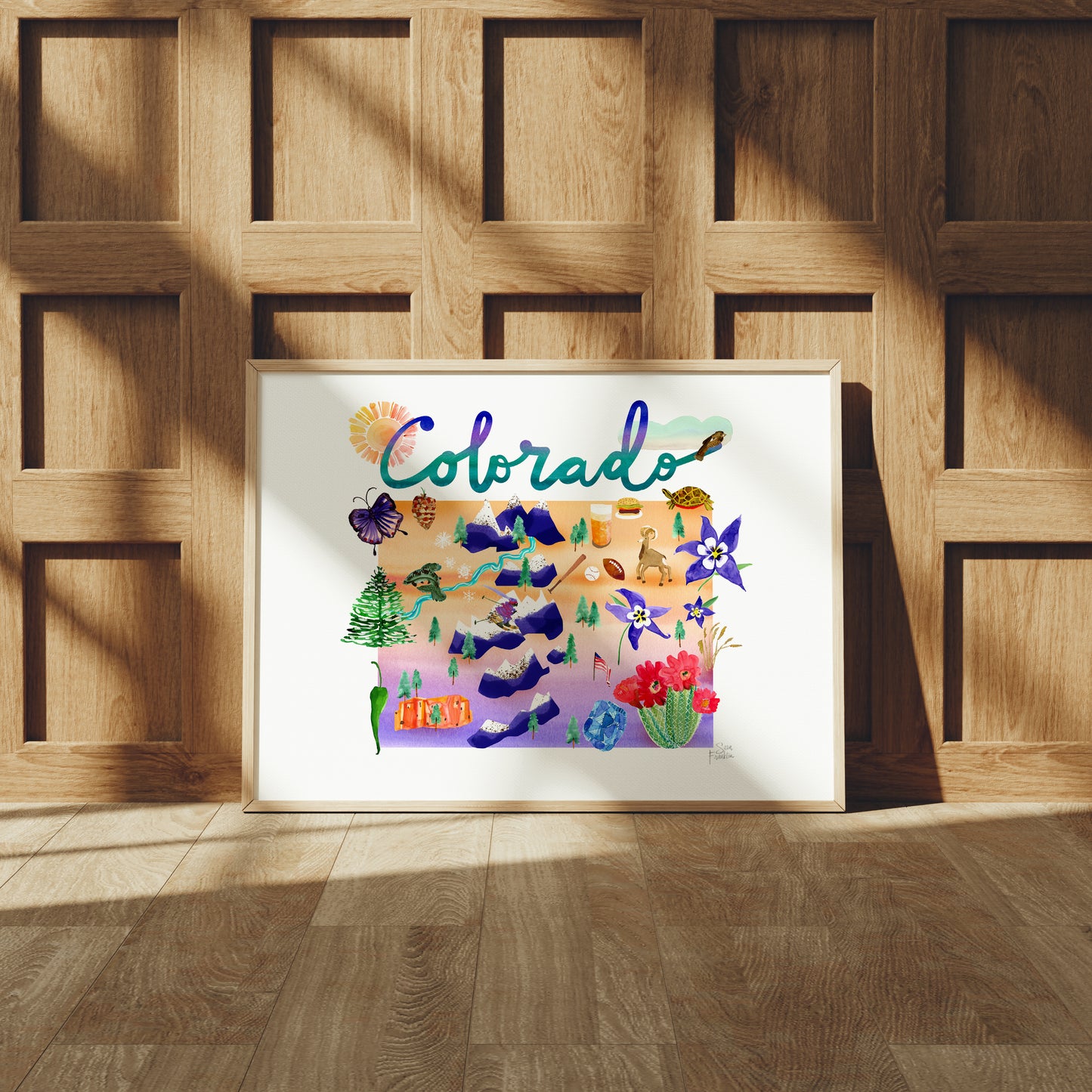 a picture of a wood paneled wall with a sign that reads corrals