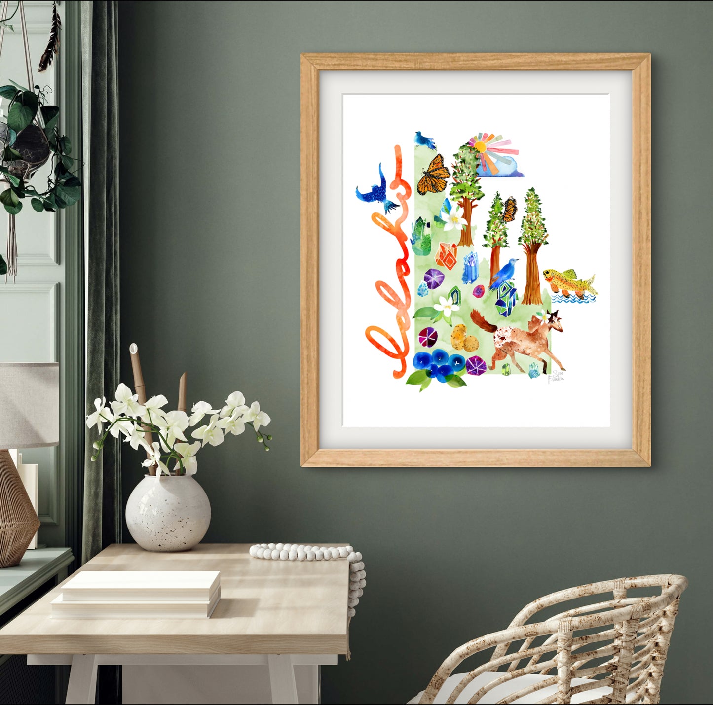 a picture of a painting hanging on a wall