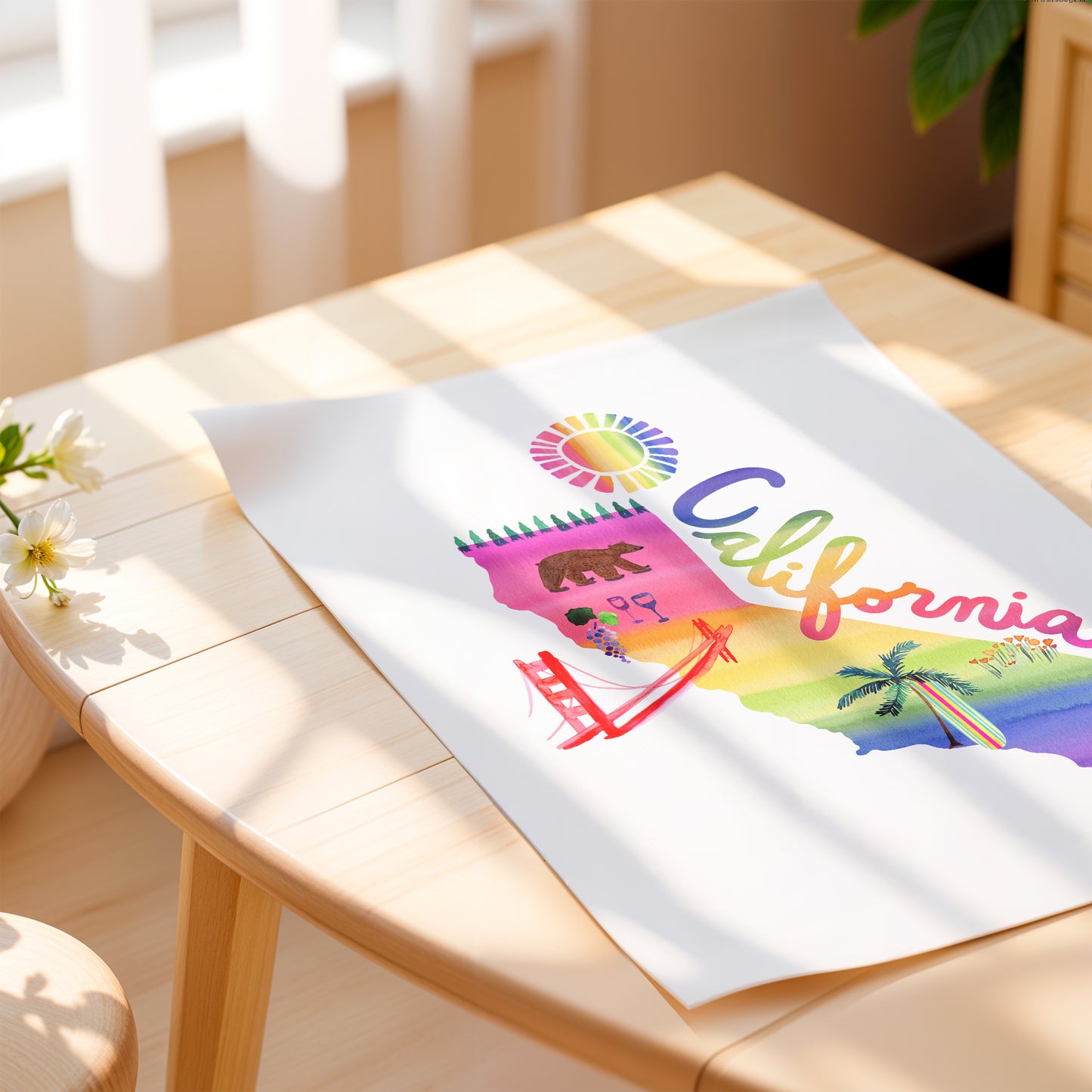 a picture of the california state on a piece of paper