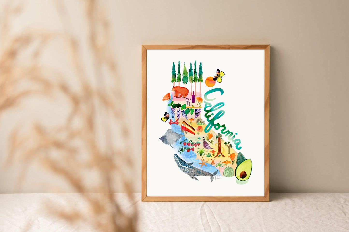 California Map | Fine Art Print | Travel Wall Decor