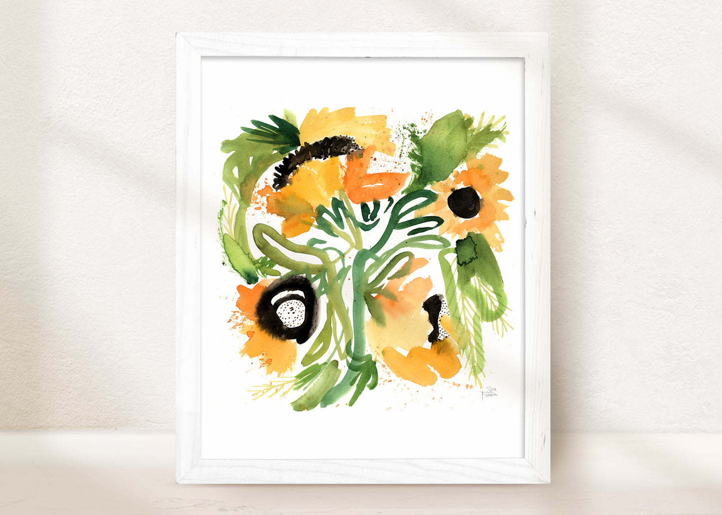 Beyond The Meadows Florals Diptych Art Print Set of 2 by Sara Franklin