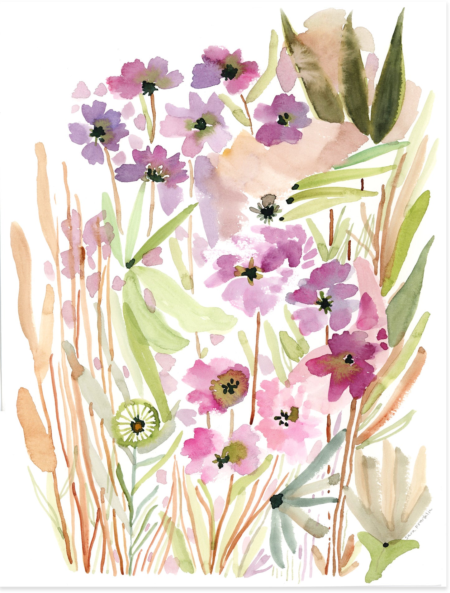 Lavender Escape | 9x12 in. | Original Watercolor | Modern Botanical Painting