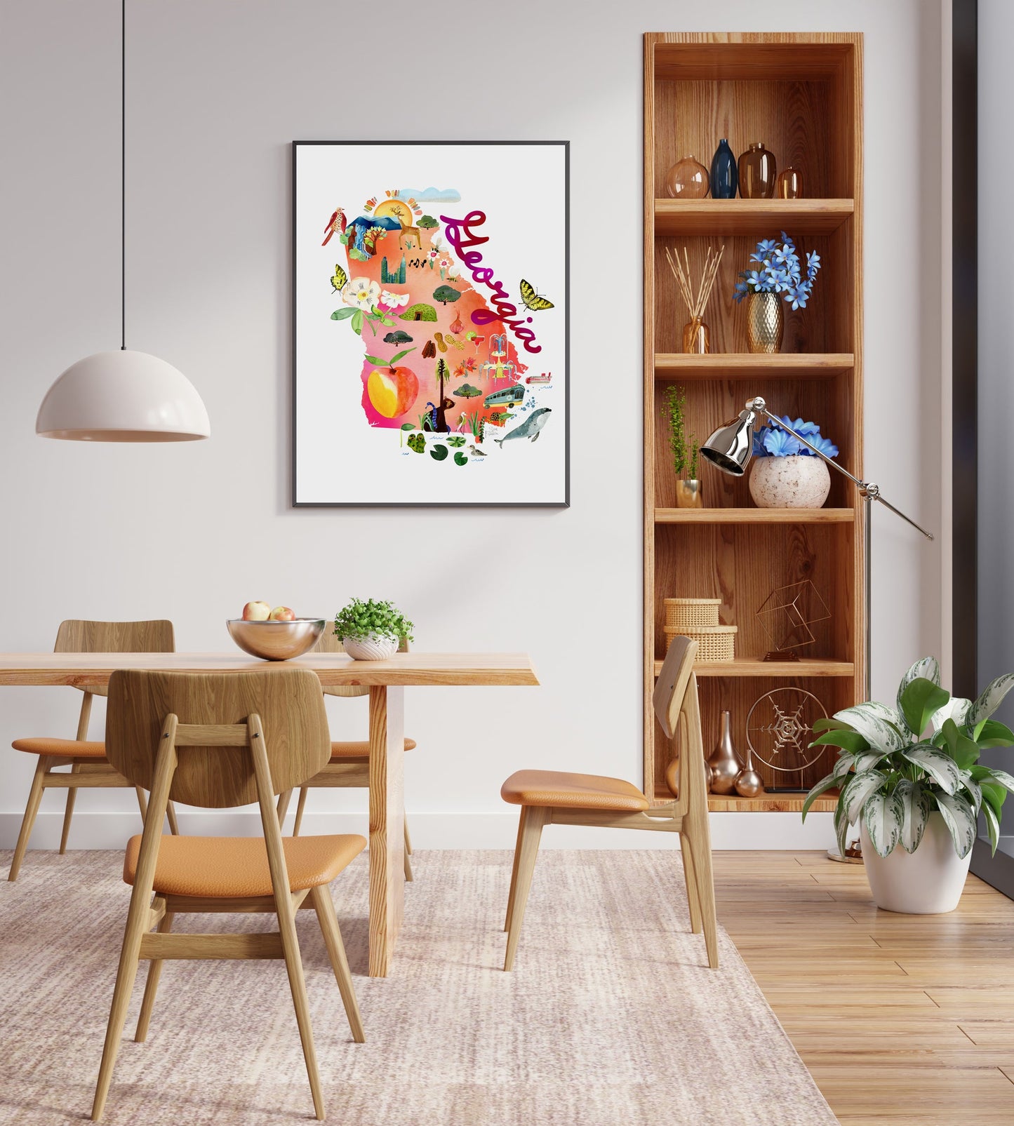 Georgia State Map | Fine Art Print | Travel Wall Decor