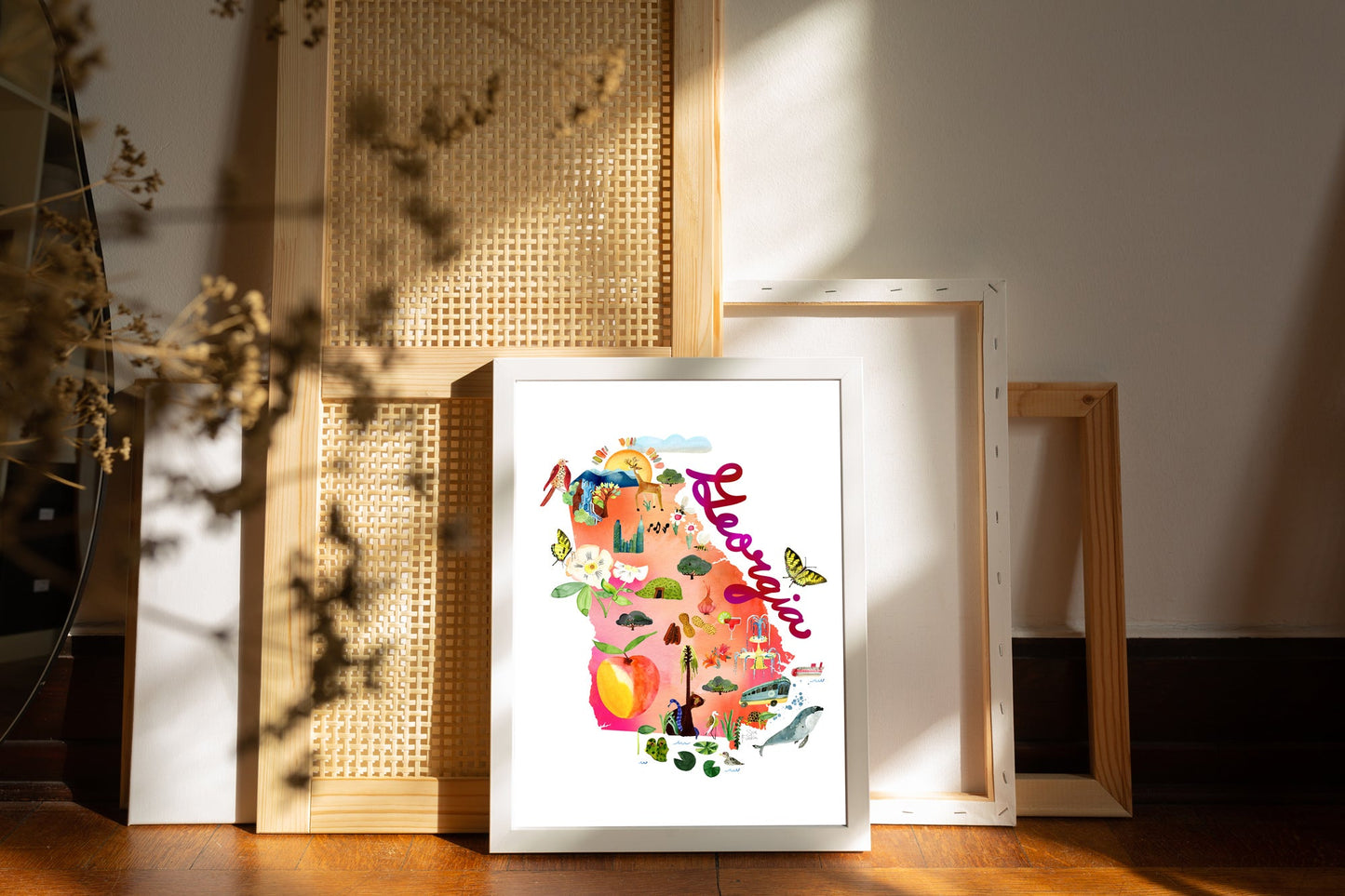 Georgia State Map | Fine Art Print | Travel Wall Decor