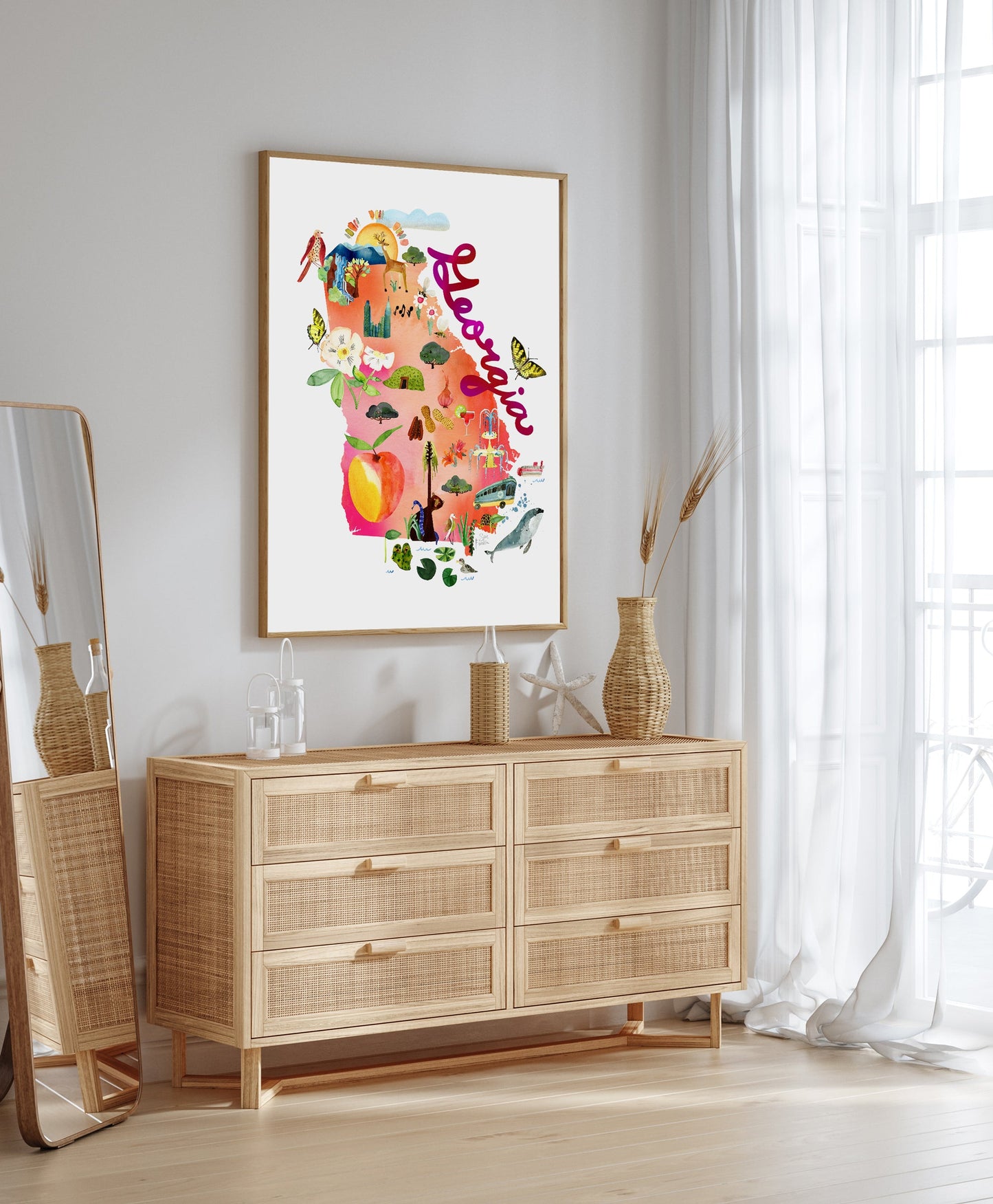 Georgia State Map | Fine Art Print | Travel Wall Decor