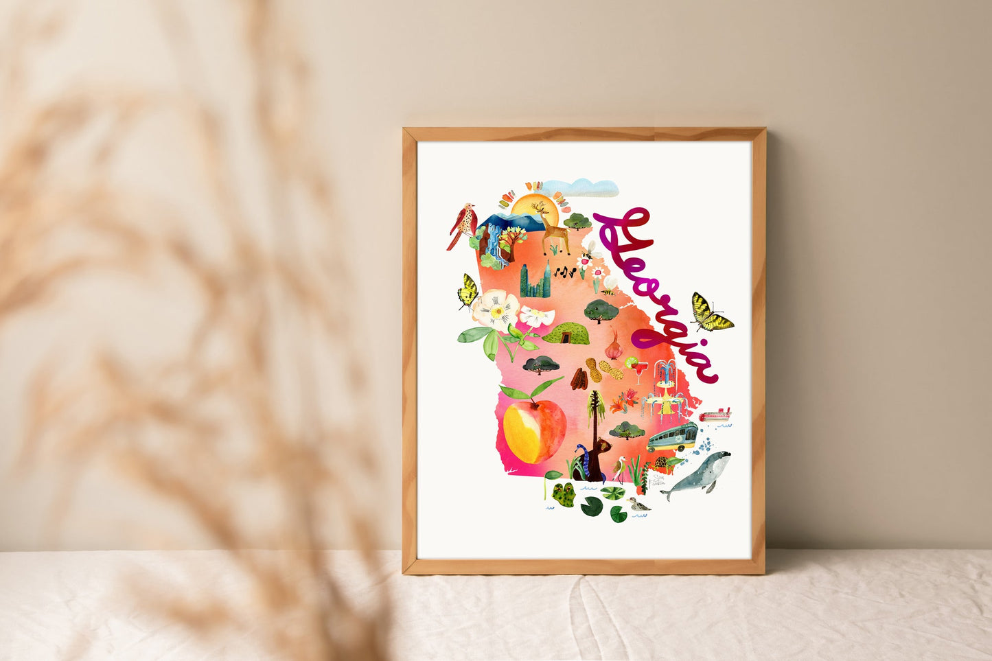 Georgia State Map | Fine Art Print | Travel Wall Decor