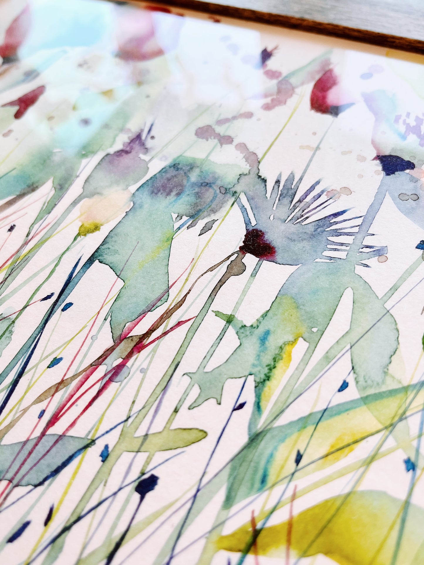 Meadows | Original Watercolor | art size 9x12 in. | with frame 10x13 in.