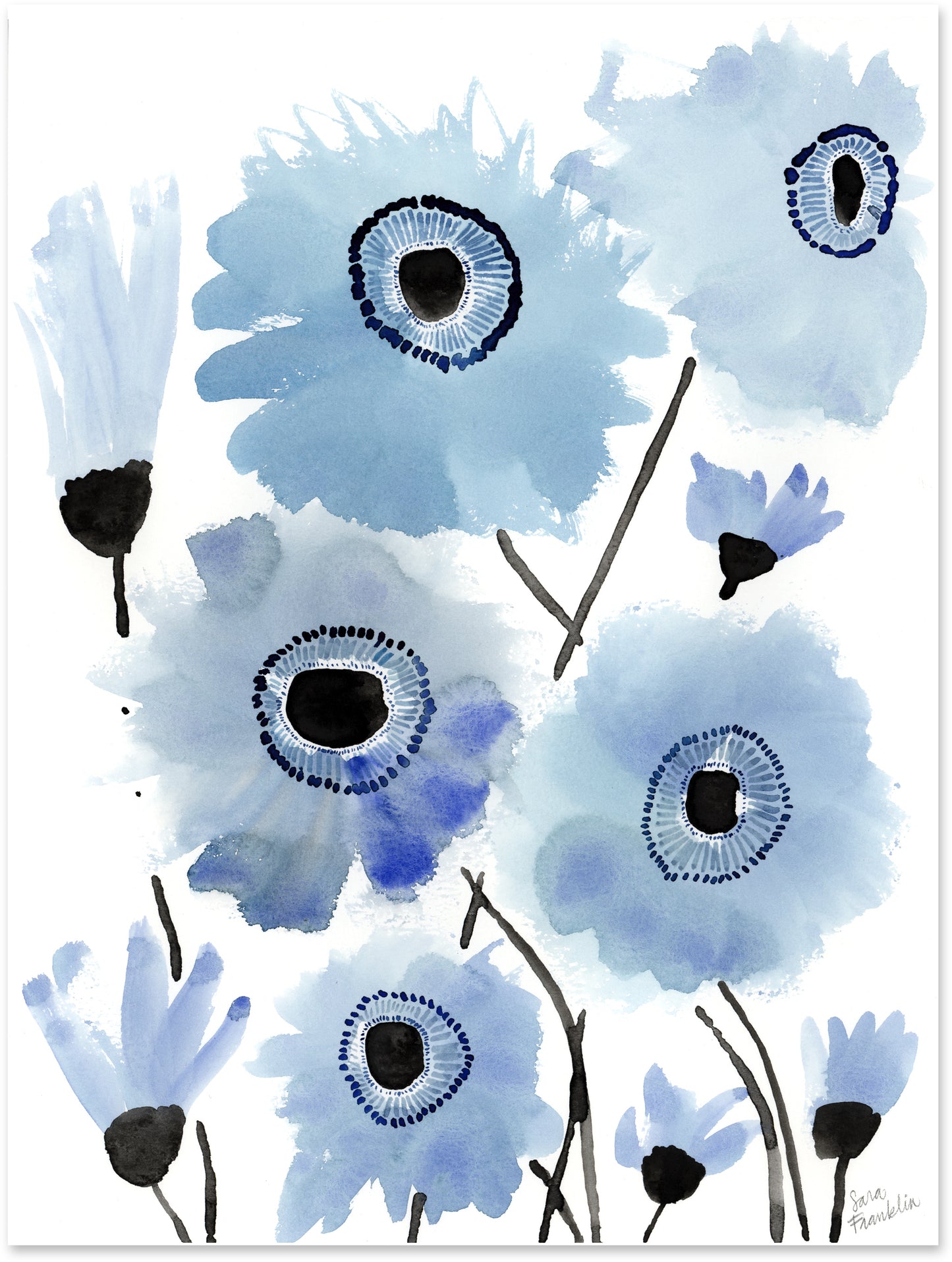 Mindfulness | 9x12 in. | Original Watercolor | Modern Botanical Painting