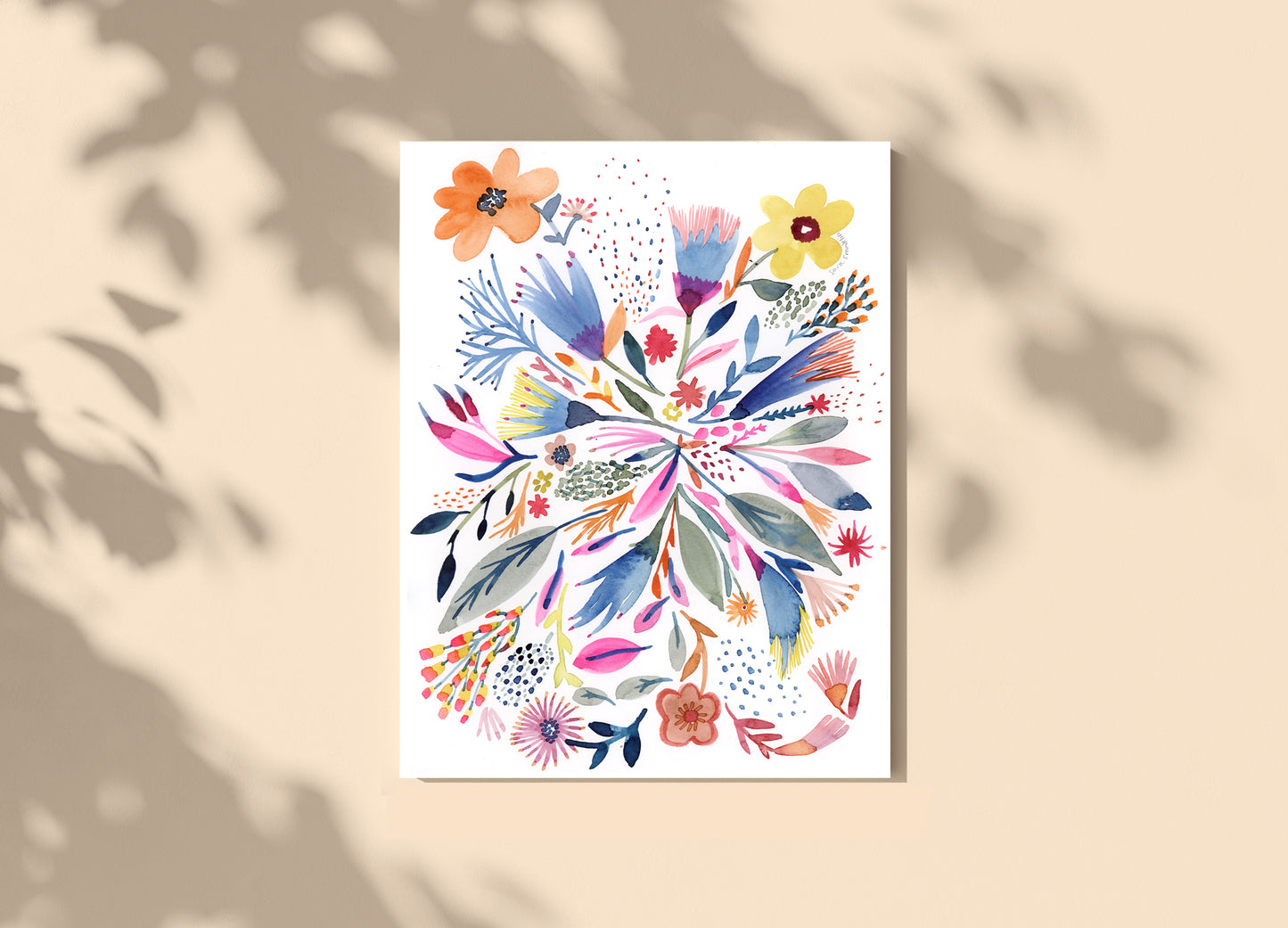 Fuchsia Forest | 9x12 in. | Original Watercolor | Modern Botanical Painting