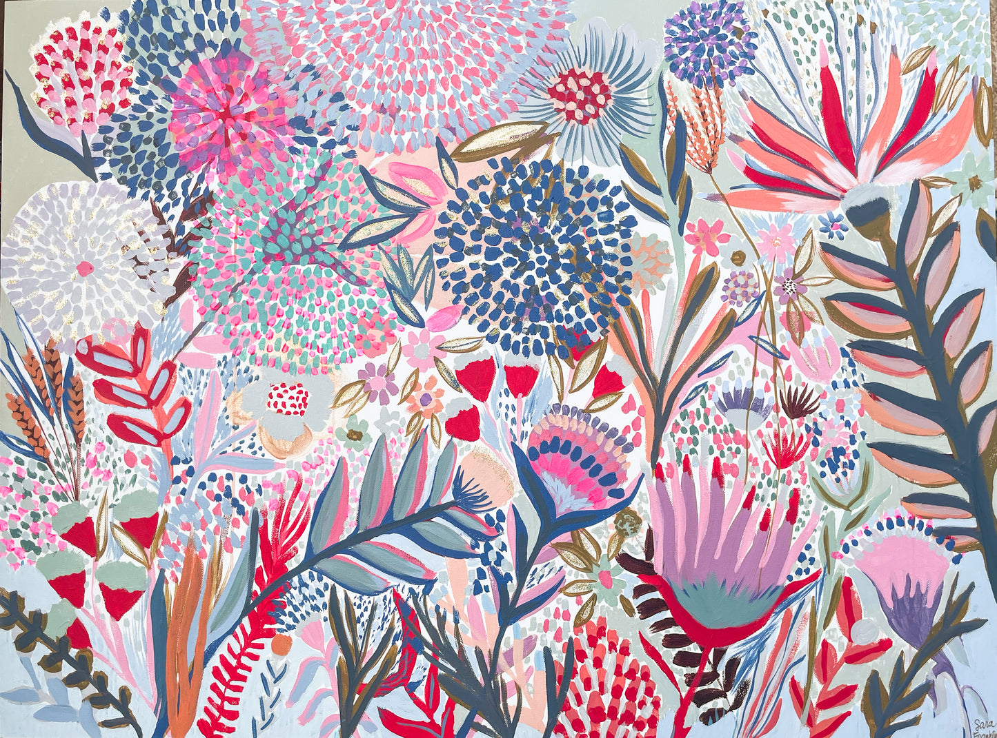 Petal Immersion | 24x36 in. | Botanical Painting on Canvas