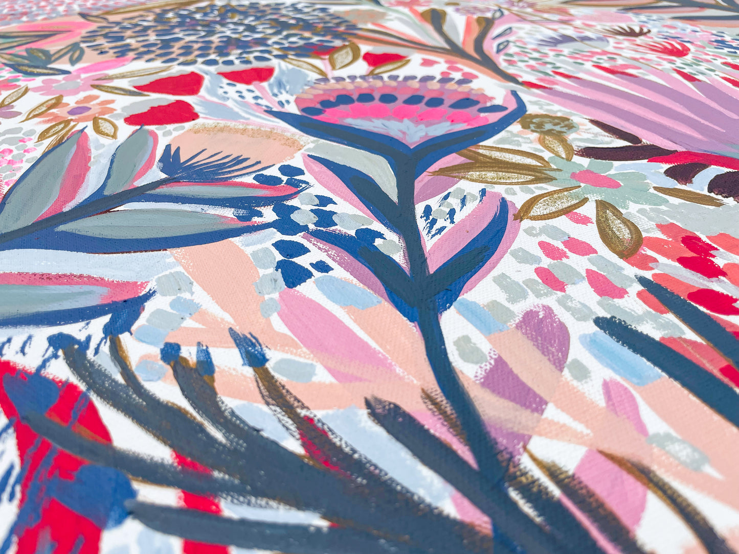 Petal Immersion | 24x36 in. | Botanical Painting on Canvas