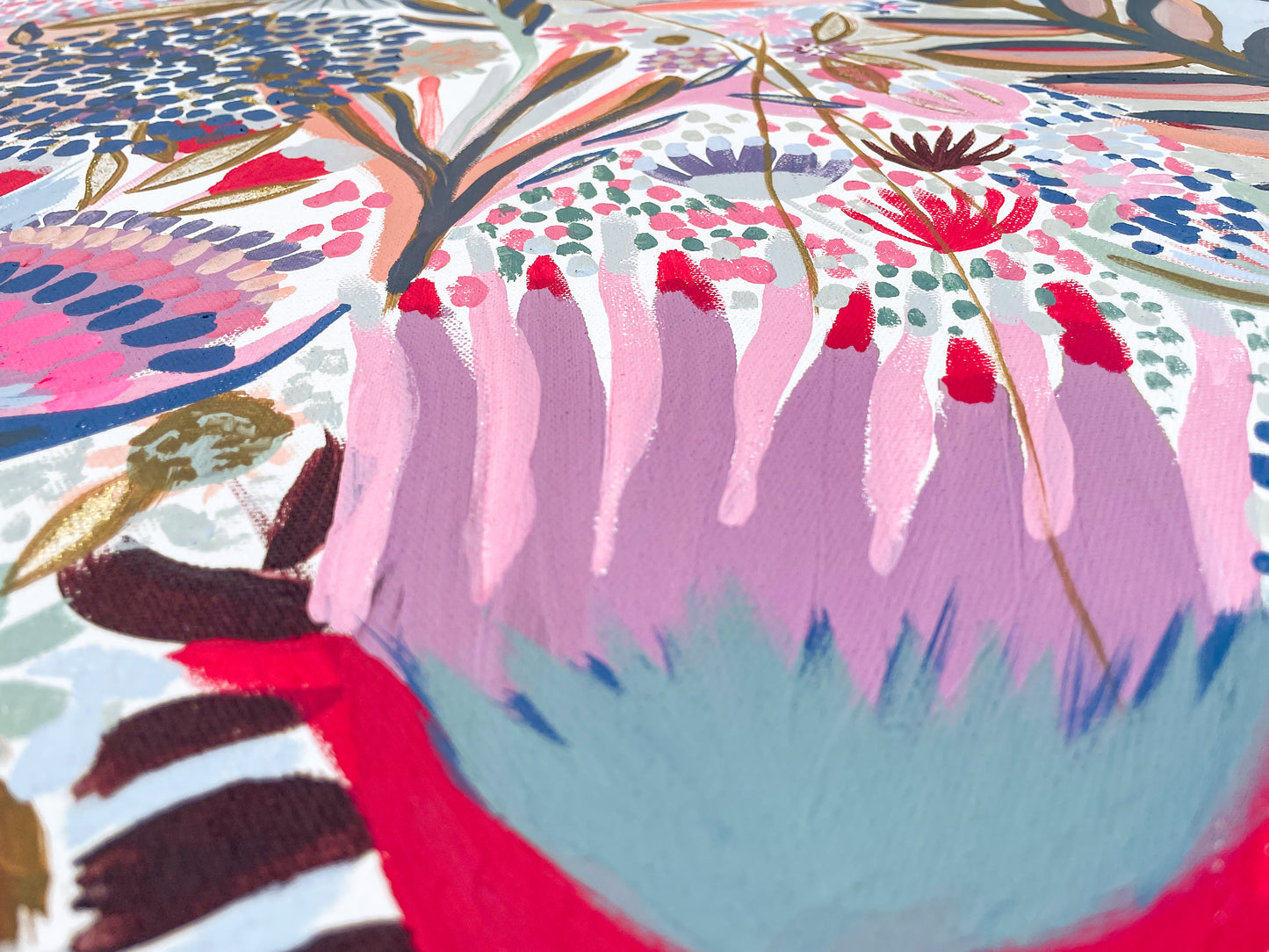 Petal Immersion | 24x36 in. | Botanical Painting on Canvas