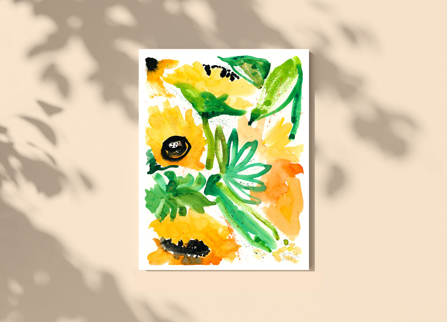 Soul Sunflowers | 9x12 in. | Original Watercolor | Modern Botanical Painting