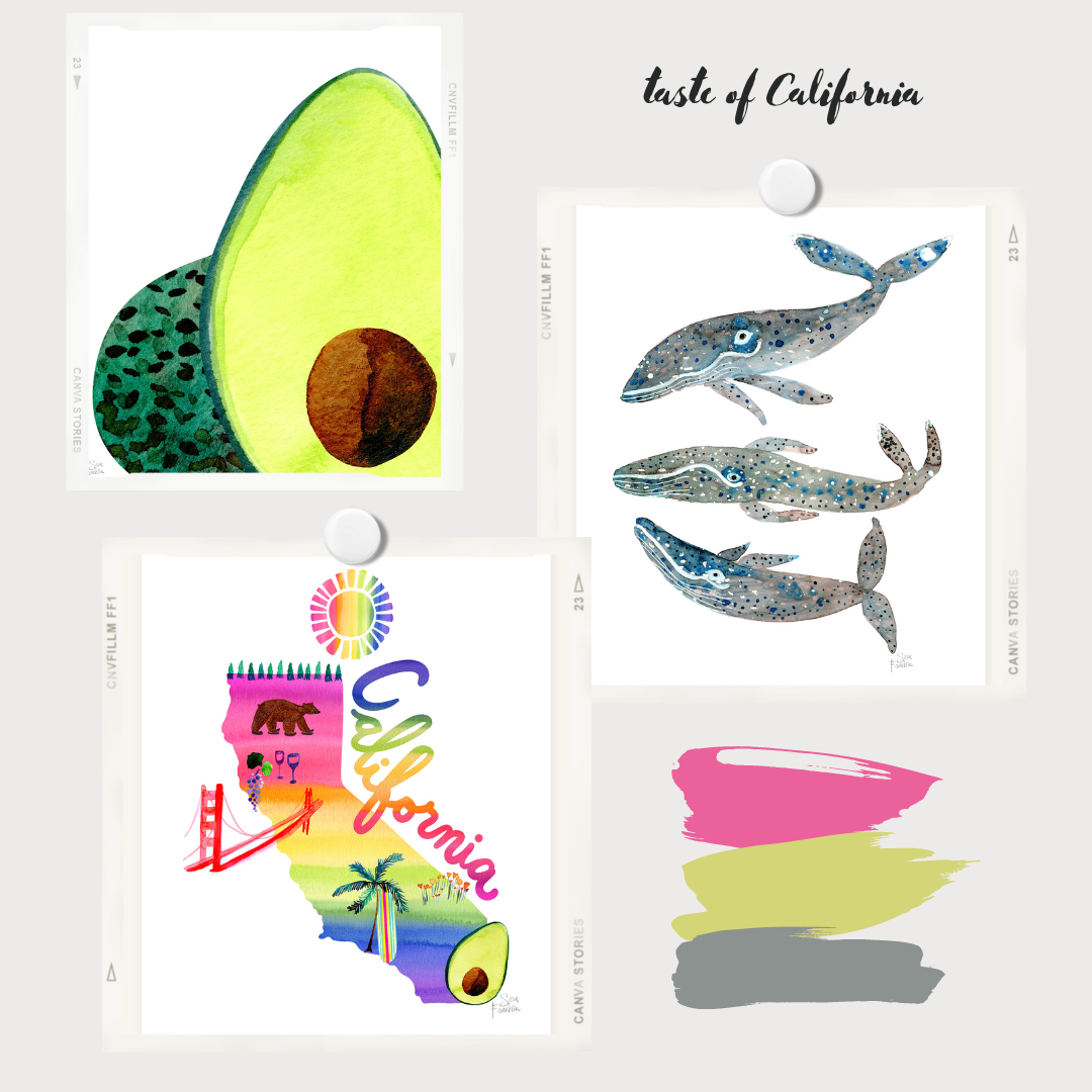 Taste of California Collection Set of 3 Prints Triptych