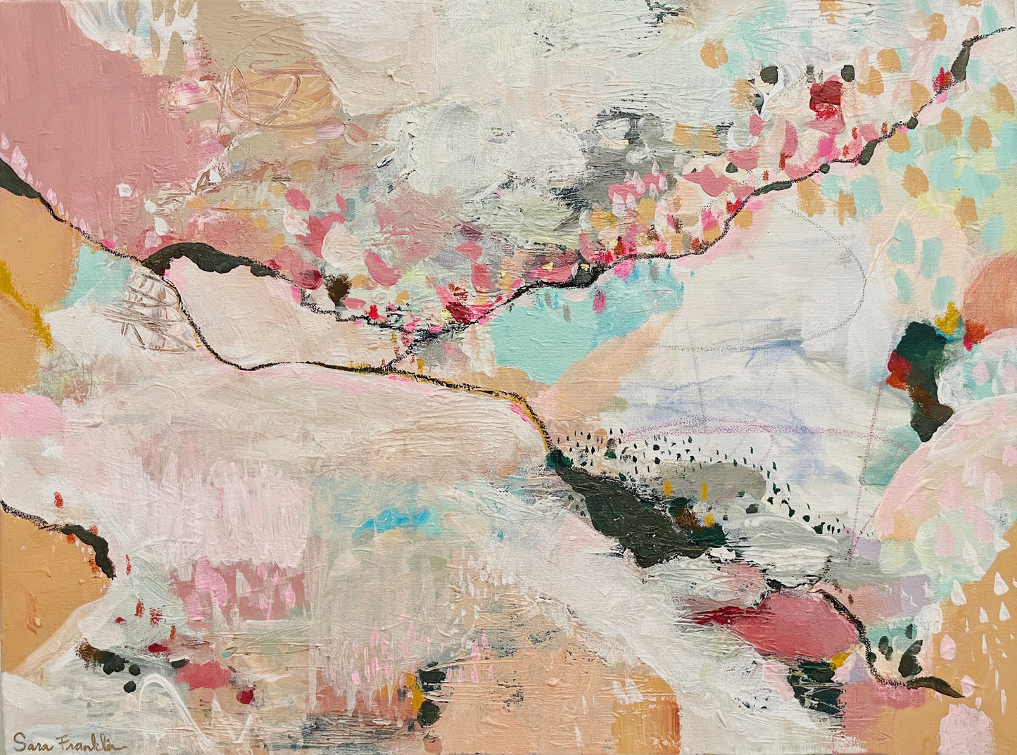 Hidden Gem 18x24 in. | Abstract Painting on Canvas
