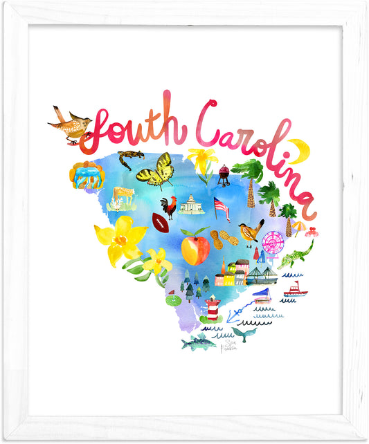 South Carolina Map  Fine Art Print