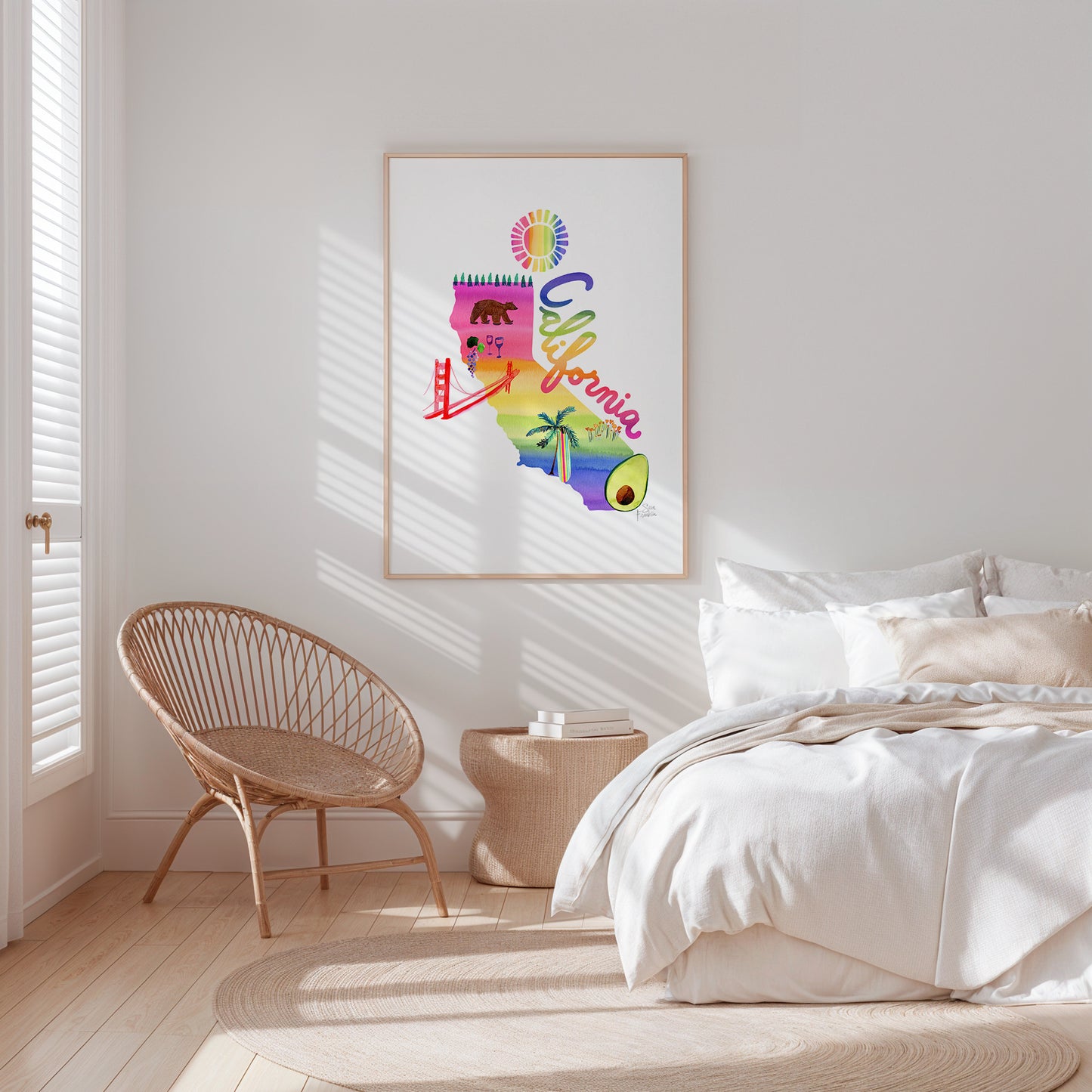 a bedroom with a bed and a chair