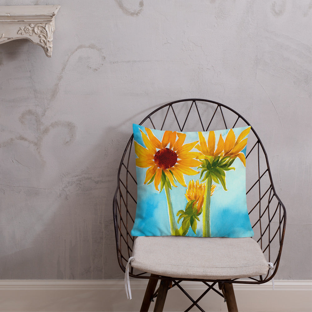 Sunny Day Sunflowers | Colorful Throw Pillows For Couch