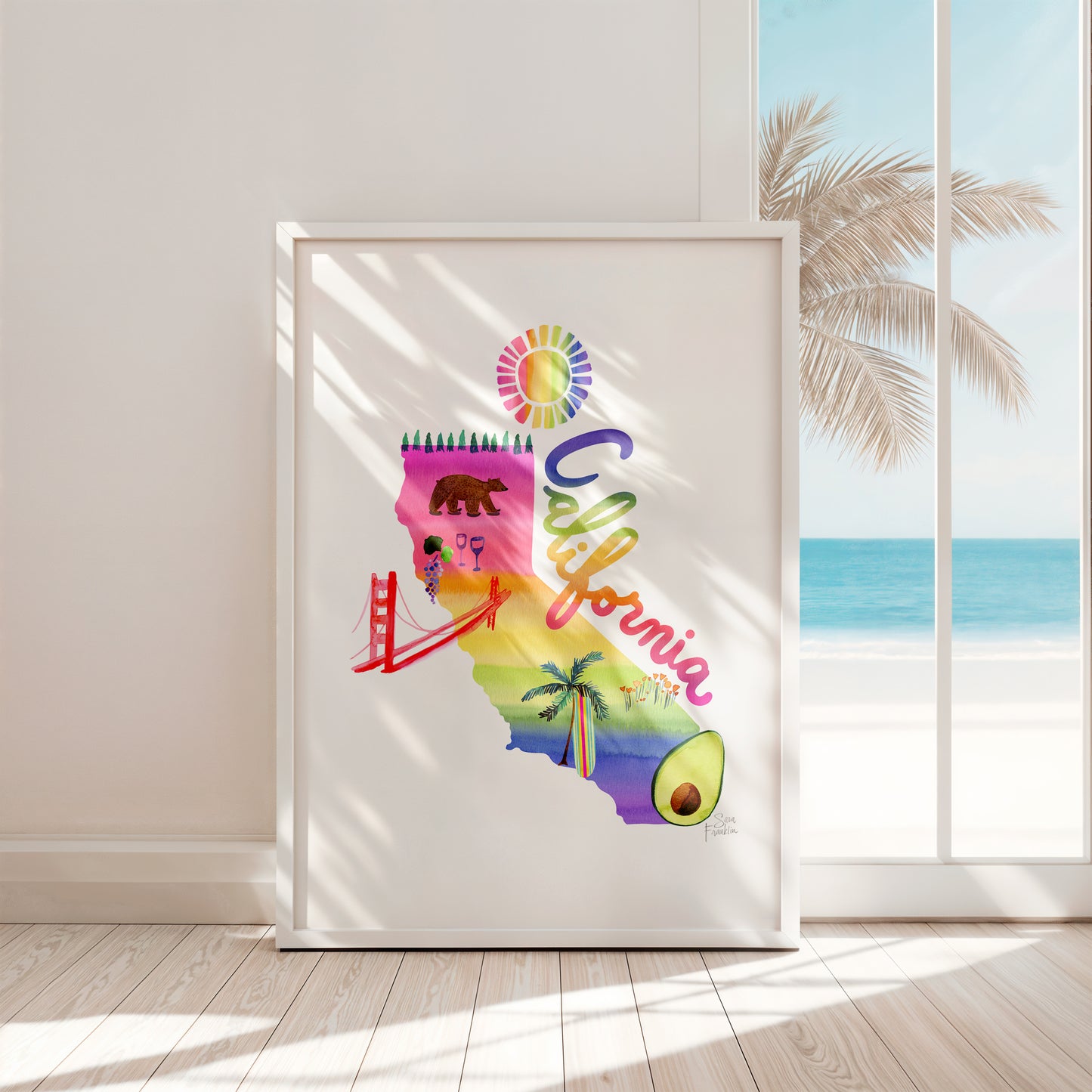 a picture of a poster hanging on a wall next to a window