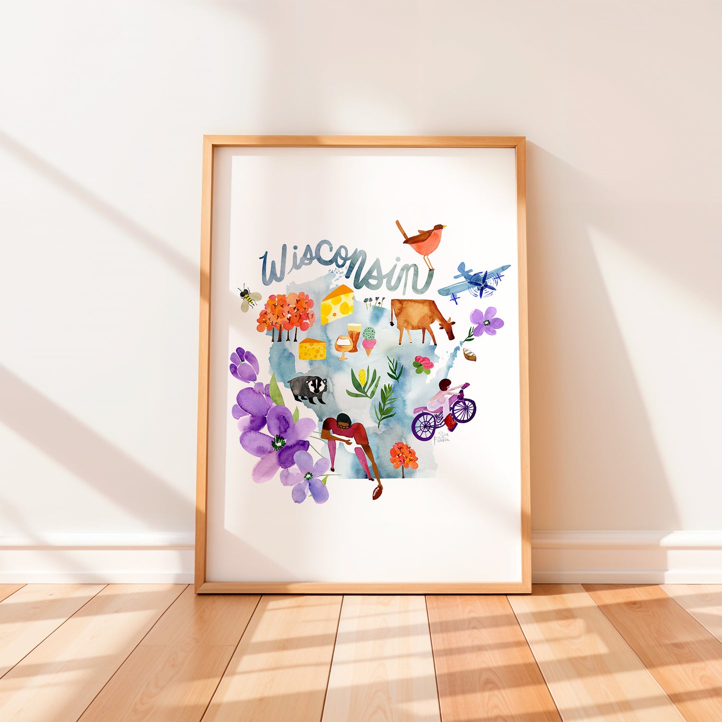 a picture frame with a picture of animals on it
