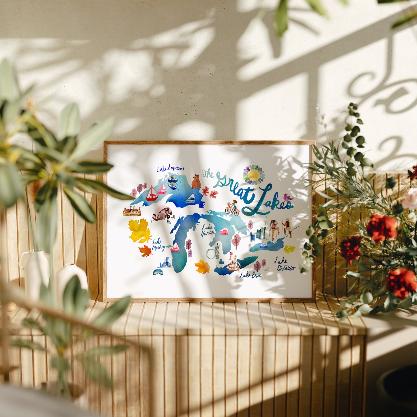 a picture of a plant and some flowers