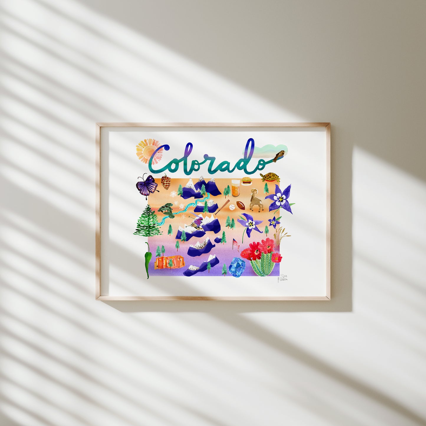 a picture hanging on the wall of a room