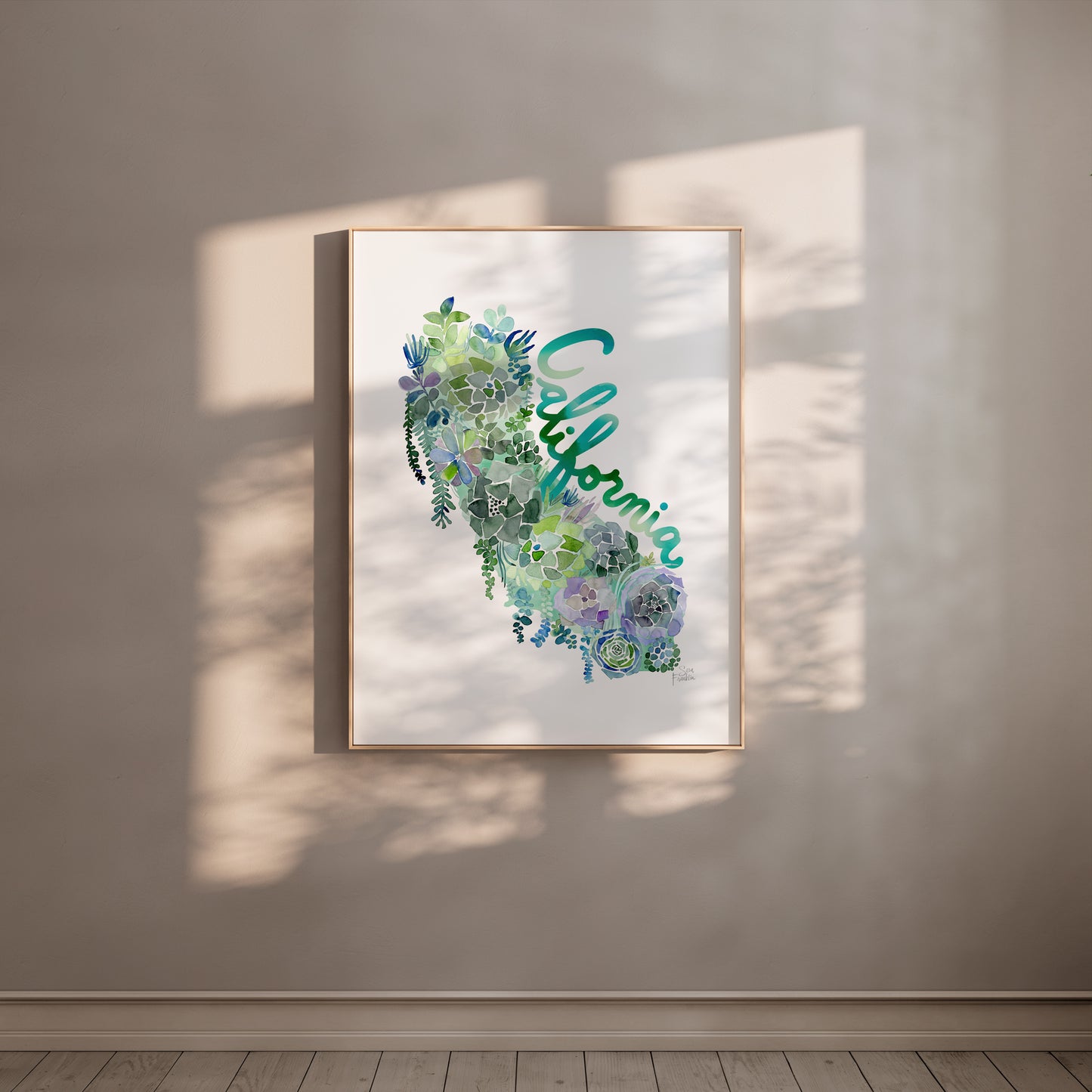 a picture hanging on the wall of a room