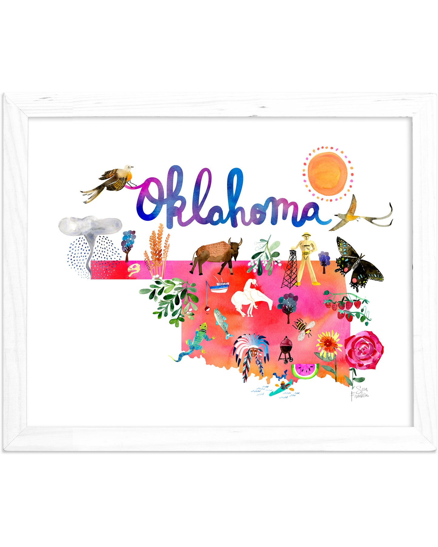 a picture of a map of the state of oklahoma