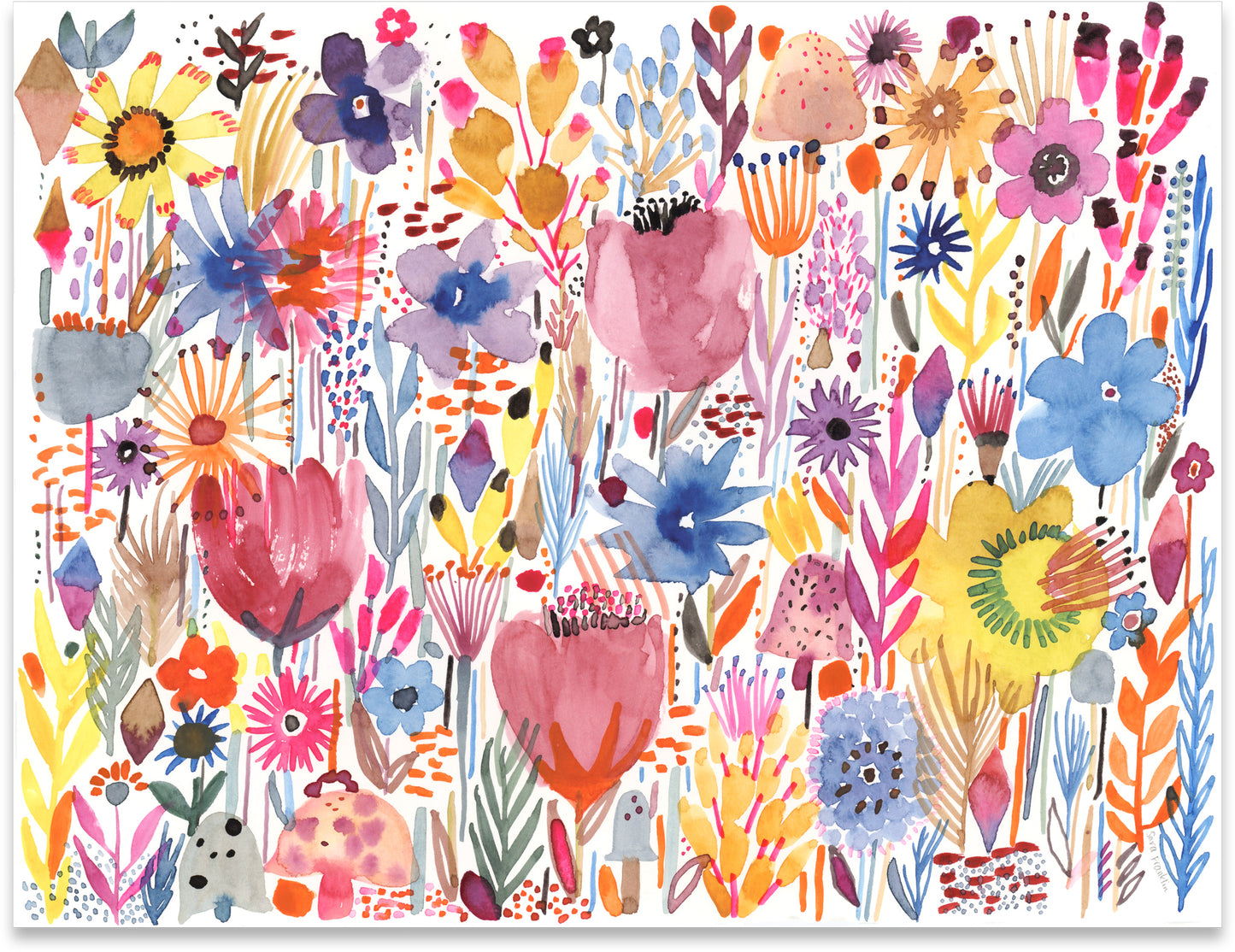 Utopia | 9x12 in. | Original Watercolor | Modern Botanical Painting